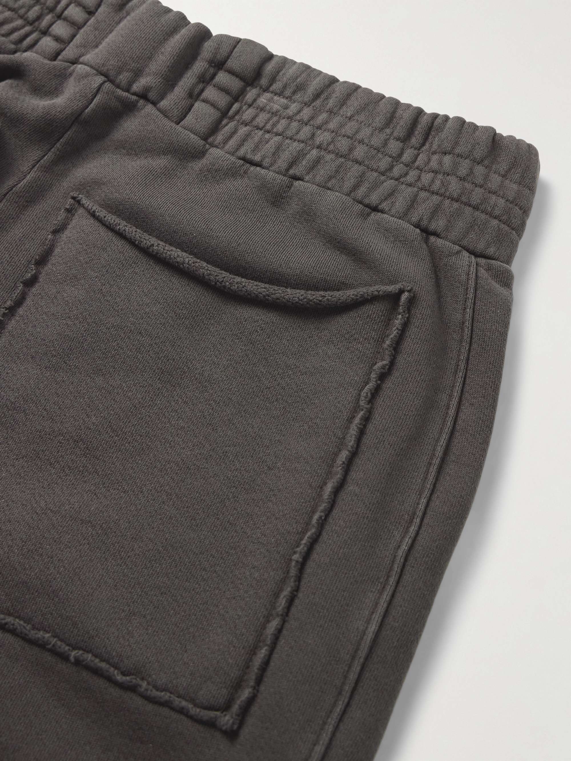 LES TIEN Garment-Dyed Fleece-Back Cotton-Jersey Drawstring Shorts