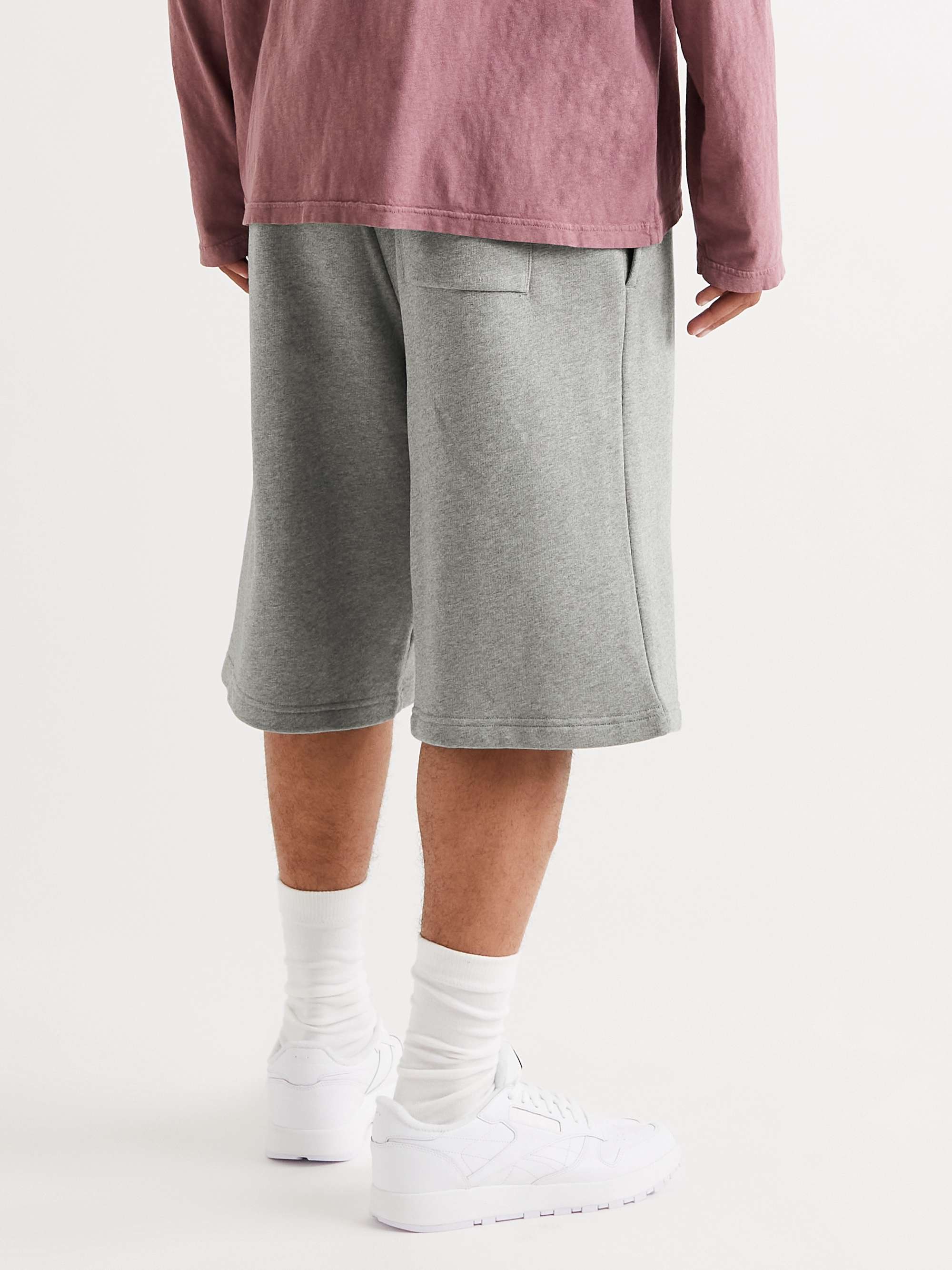 ACNE STUDIOS Wide-Leg Logo-Appliquéd Cotton-Jersey Drawstring Shorts