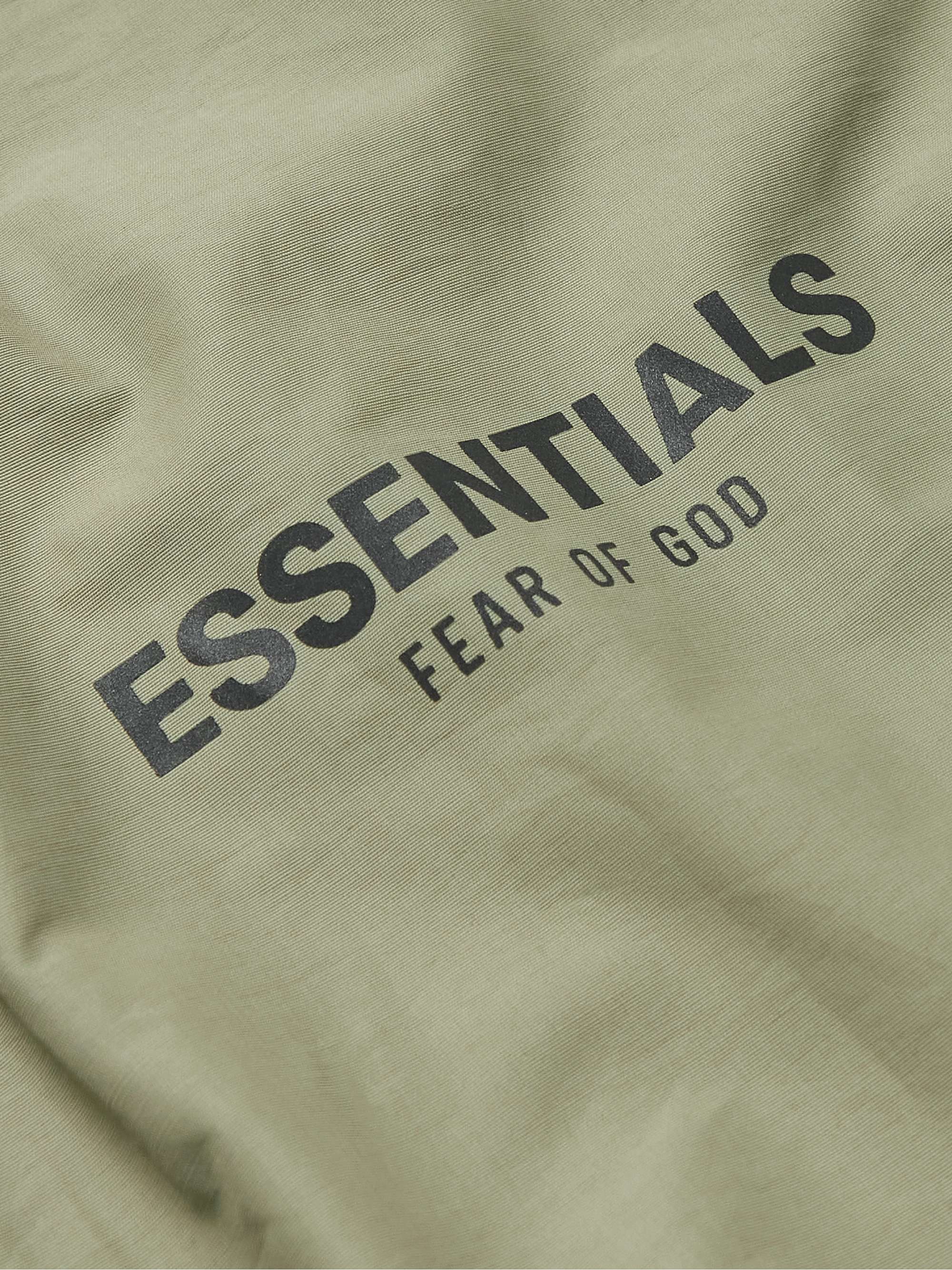 FEAR OF GOD ESSENTIALS Logo-Print Cotton-Blend Poplin Half-Zip Track Jacket