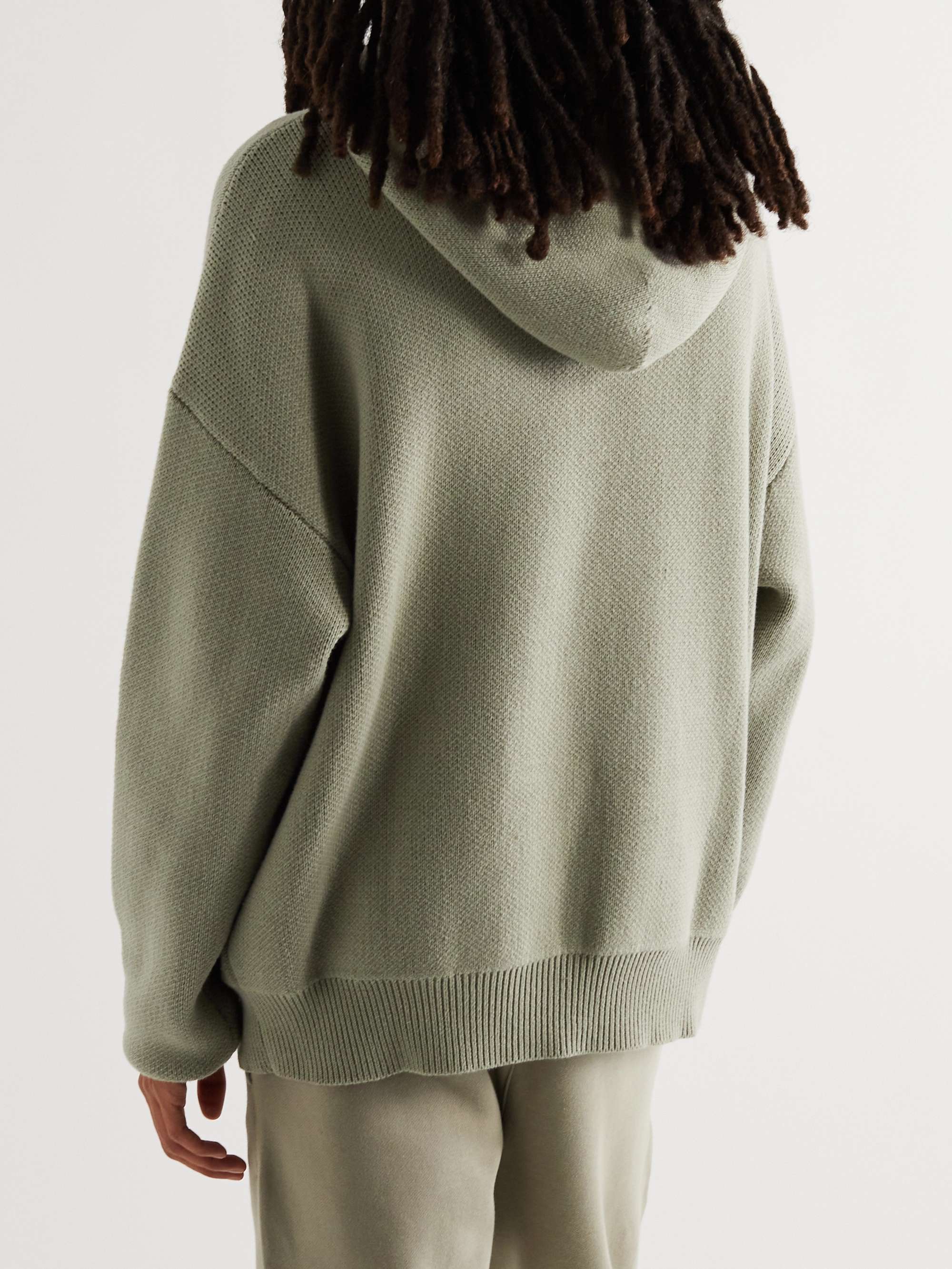 FEAR OF GOD ESSENTIALS Logo-Intarsia Cotton-Blend Hoodie