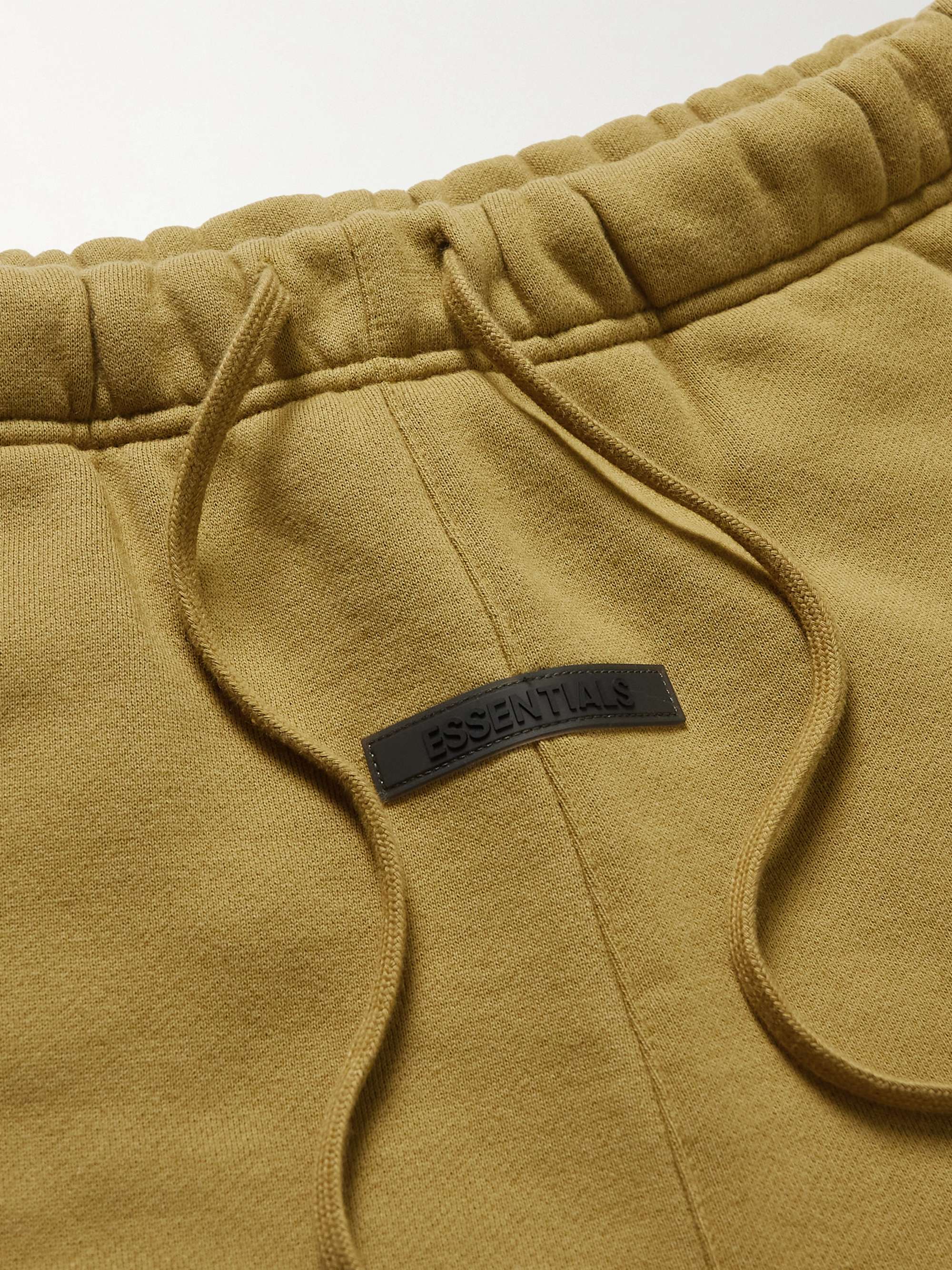 FEAR OF GOD ESSENTIALS Wide-Leg Logo-Print Cotton-Blend Jersey Drawstring Shorts