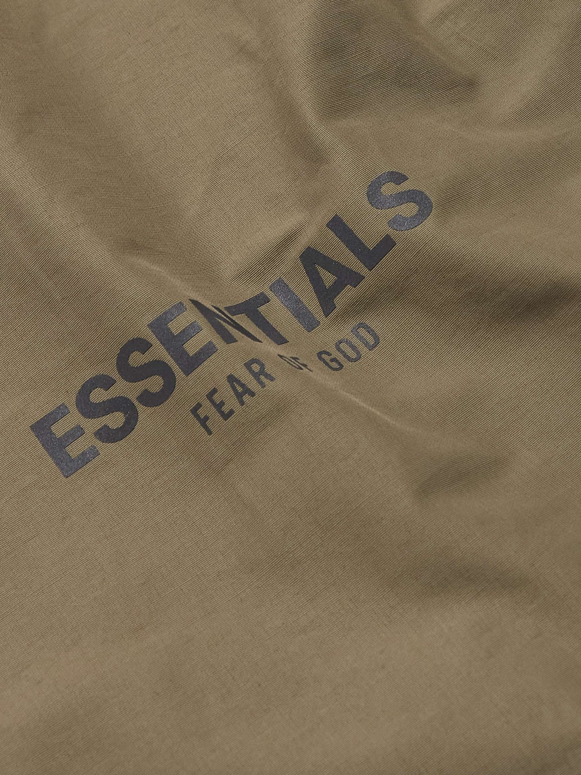 FEAR OF GOD ESSENTIALS Logo-Print Cotton-Blend Poplin Half-Zip Track Jacket