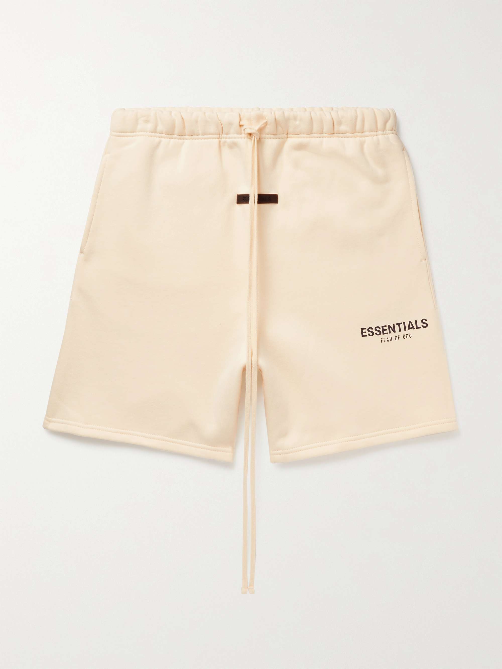 FEAR OF GOD ESSENTIALS Wide-Leg Logo-Print Cotton-Blend Jersey Drawstring Shorts
