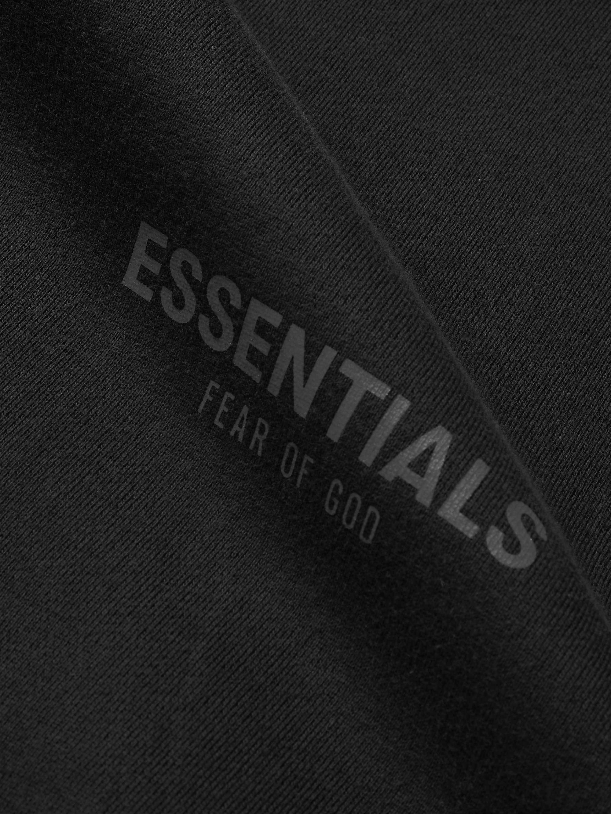 FEAR OF GOD ESSENTIALS Logo-Print Cotton-Blend Jersey Mock-Neck Sweatshirt