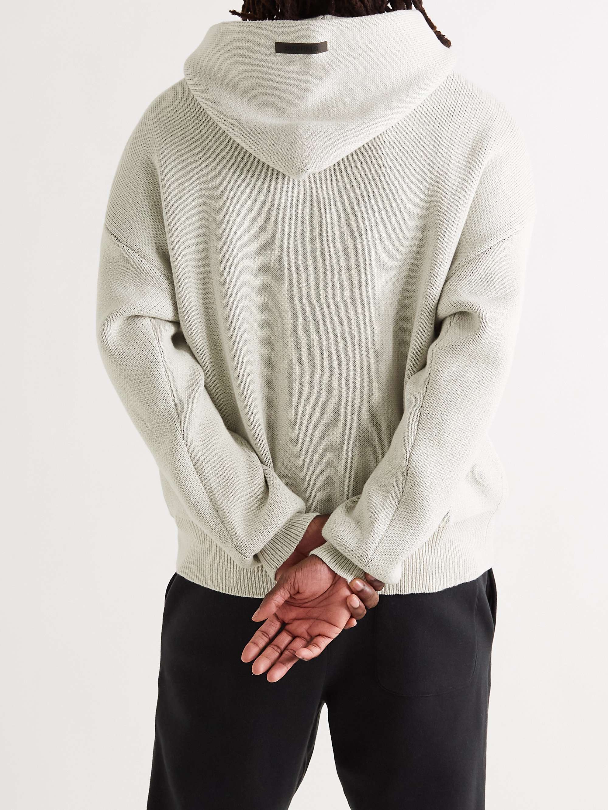 FEAR OF GOD ESSENTIALS Oversized Logo-Intarsia Cotton-Blend Hoodie