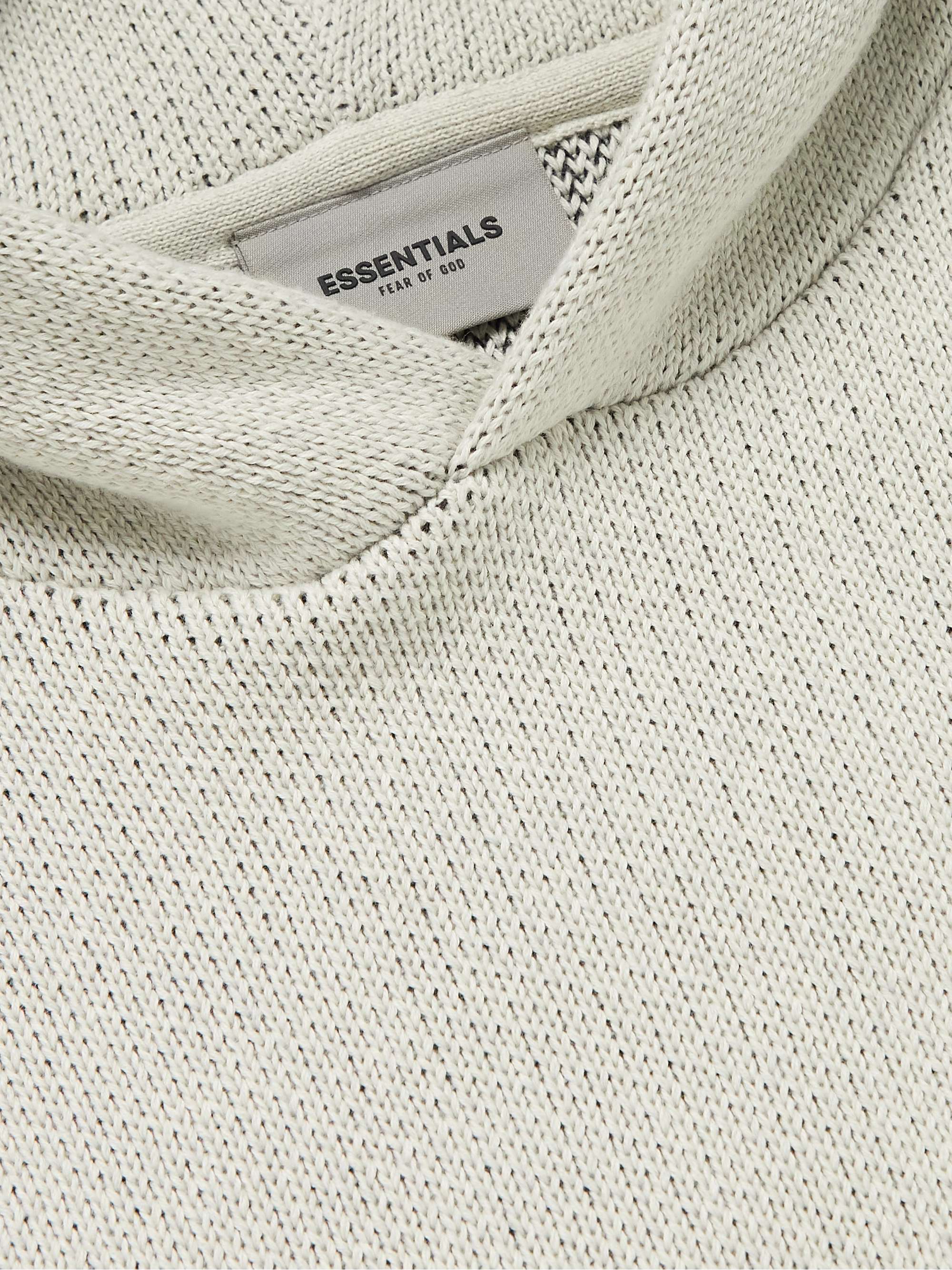 FEAR OF GOD ESSENTIALS Oversized Logo-Intarsia Cotton-Blend Hoodie