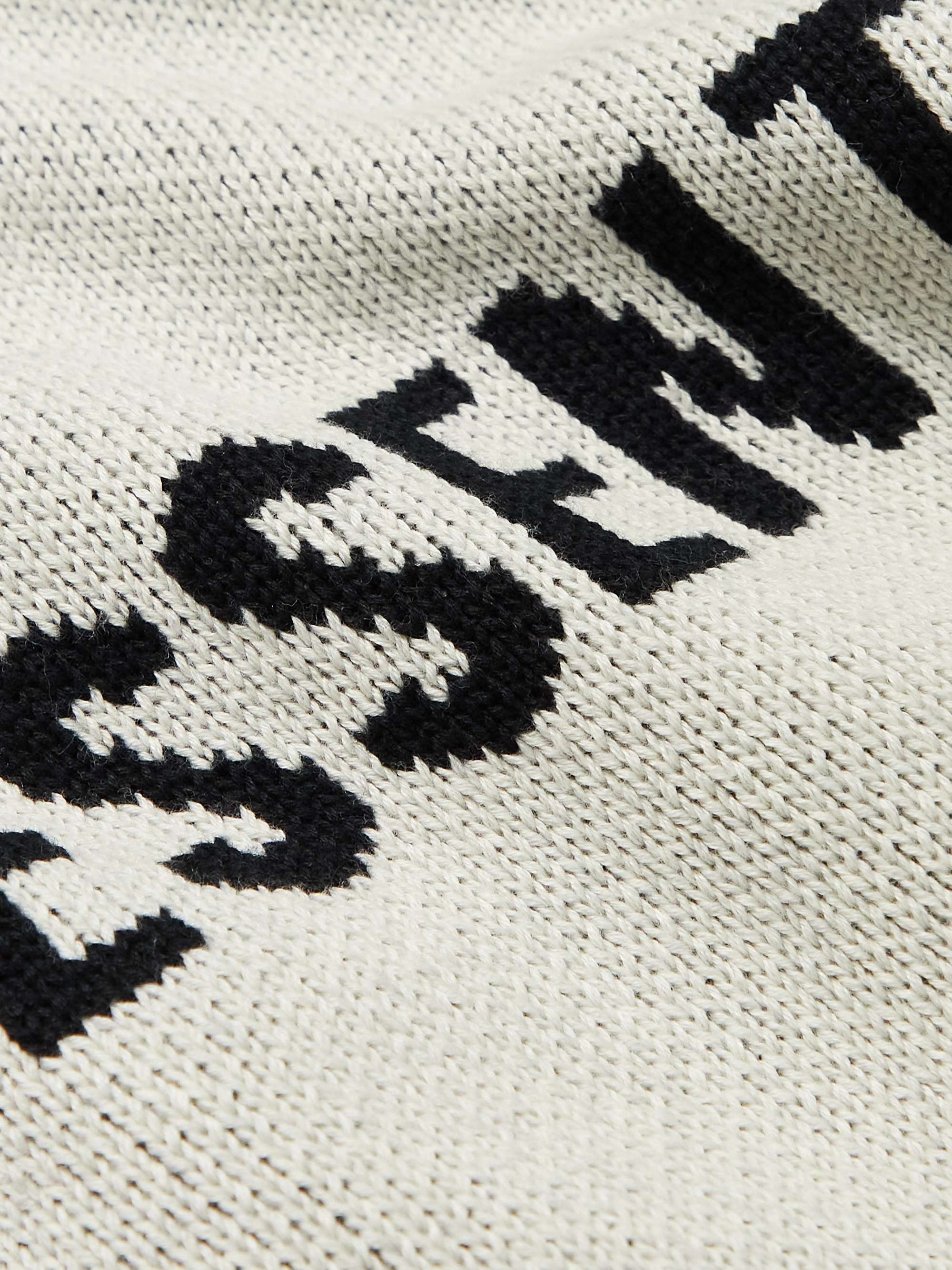 FEAR OF GOD ESSENTIALS Oversized Logo-Intarsia Cotton-Blend Hoodie