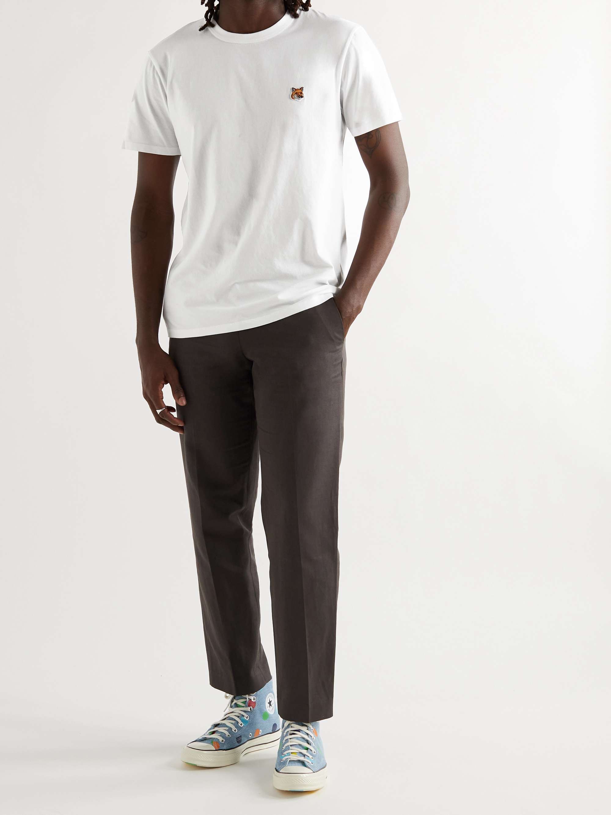 MAISON KITSUNÉ Logo-Appliquéd Cotton-Jersey T-Shirt