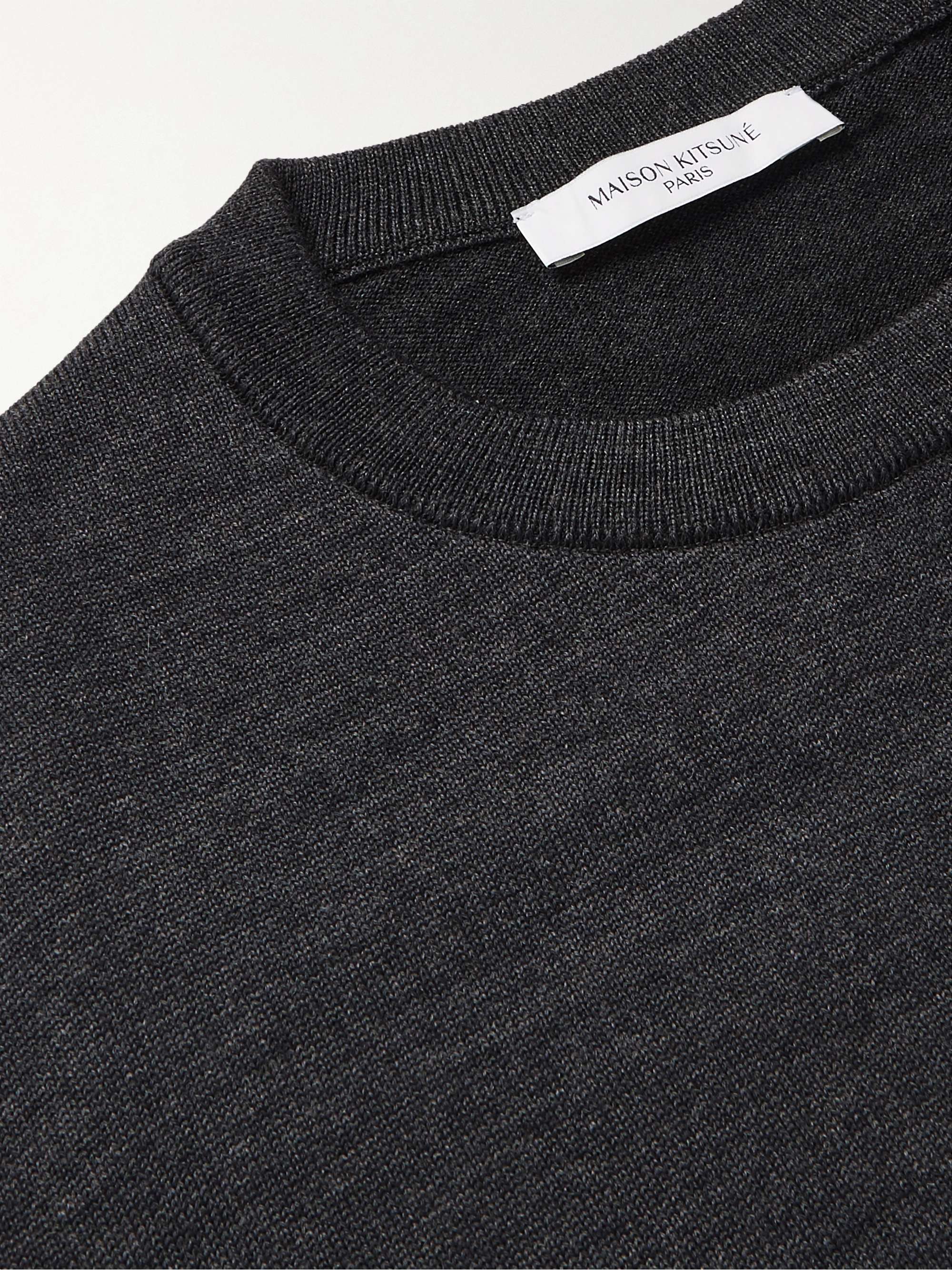 MAISON KITSUNÉ Logo-Appliquéd Wool Sweater