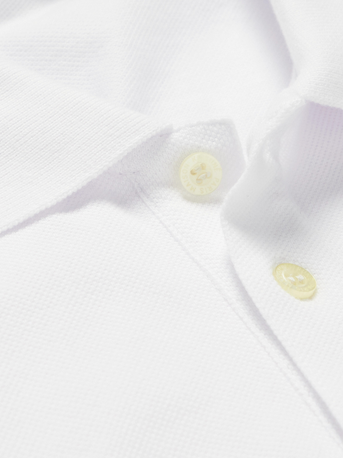 Shop Maison Kitsuné Logo-appliquéd Cotton-piqué Polo Shirt In White