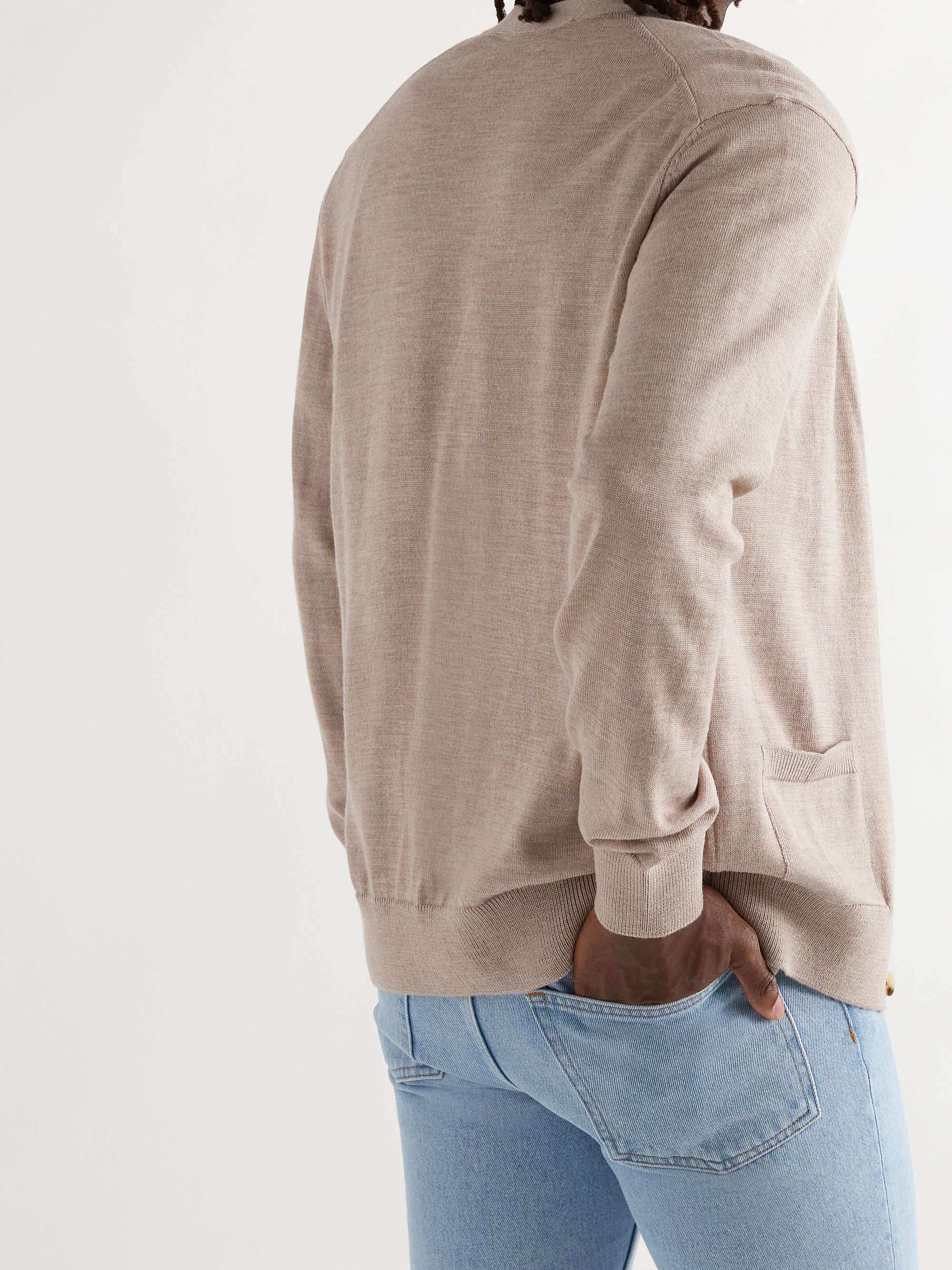 MAISON KITSUNÉ Logo-Appliquéd Wool Cardigan