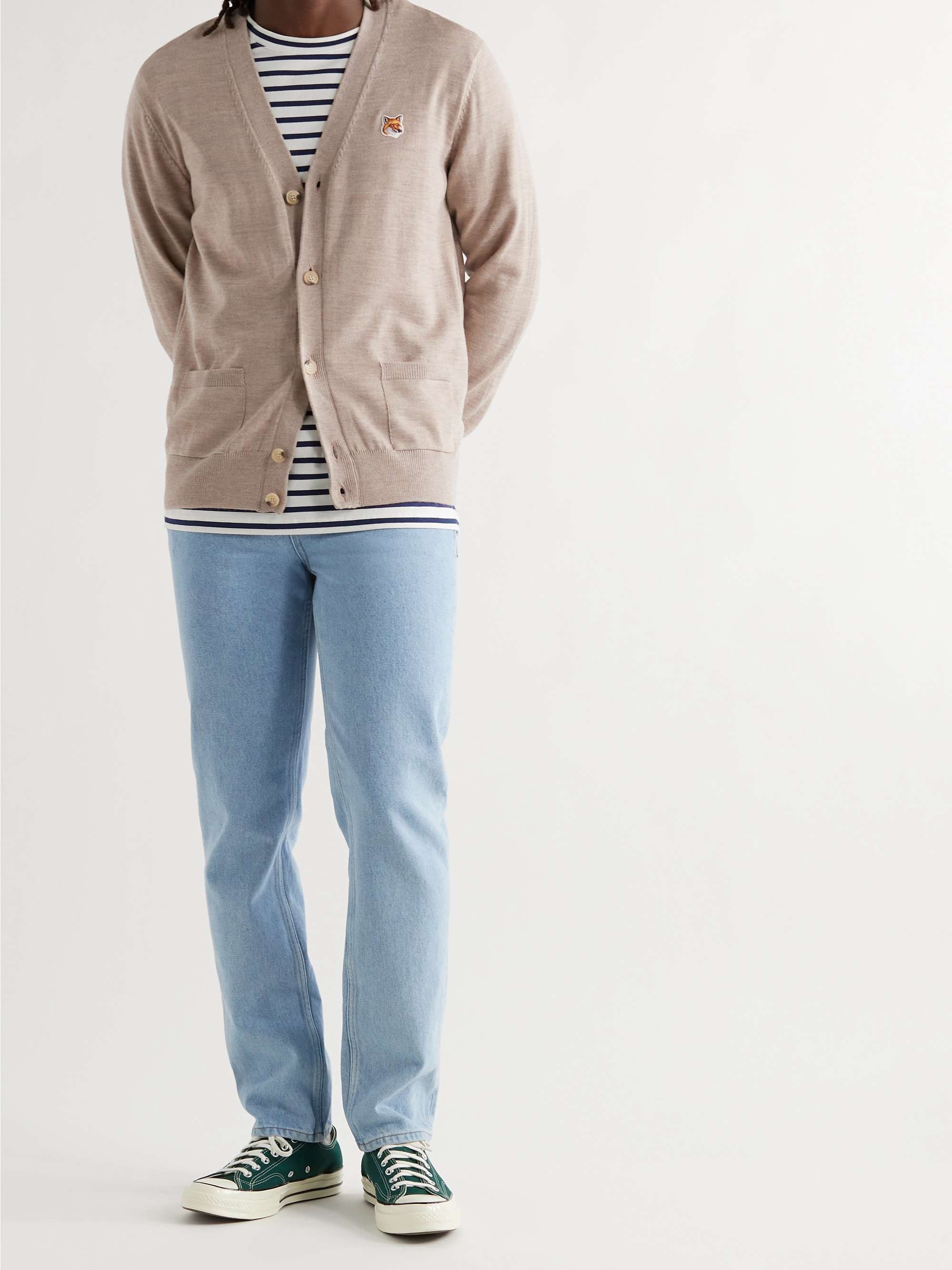 MAISON KITSUNÉ Logo-Appliquéd Wool Cardigan