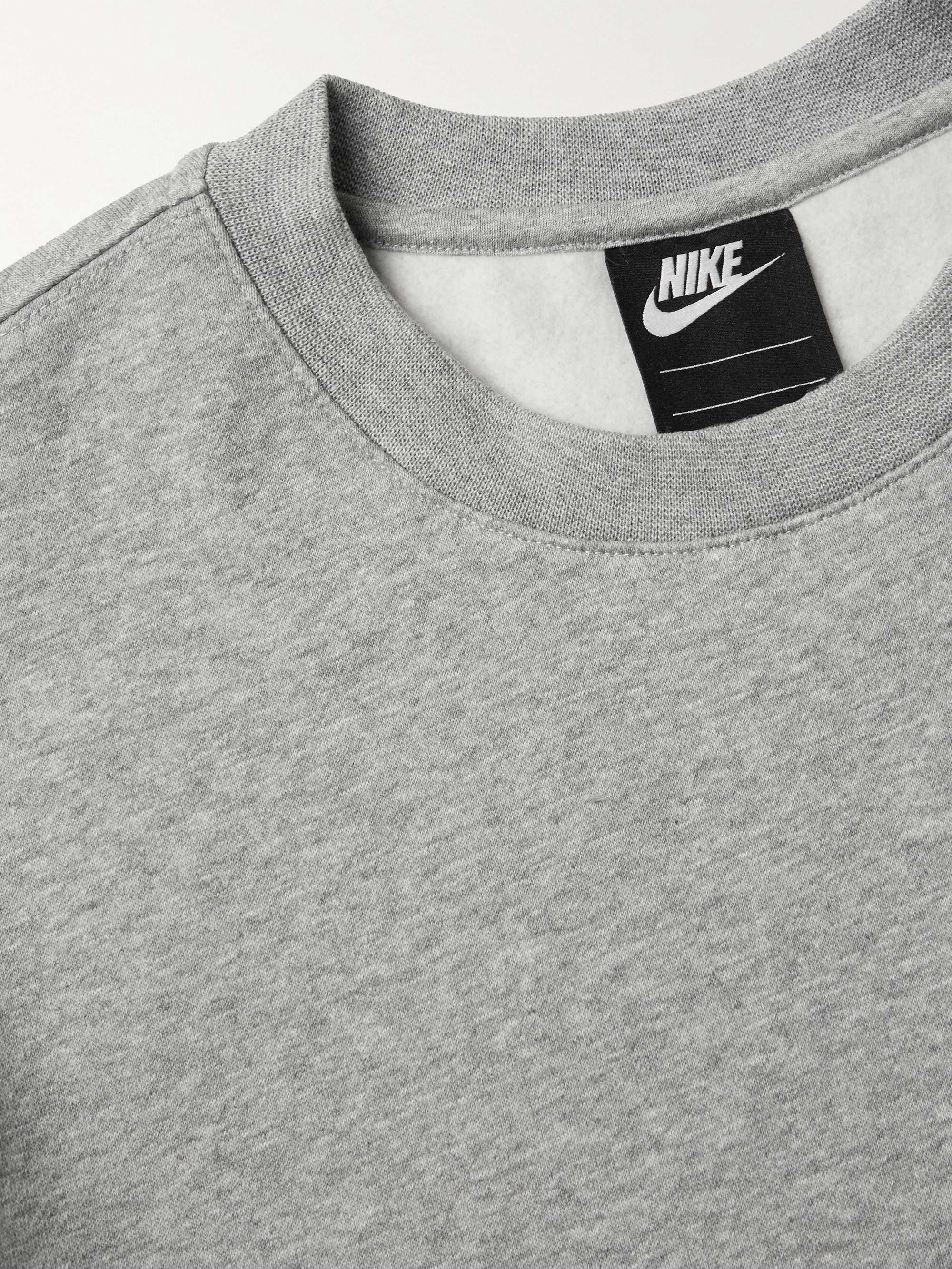 NIKE コットン混ジャージー スウェットシャツ ロゴ刺繍入り