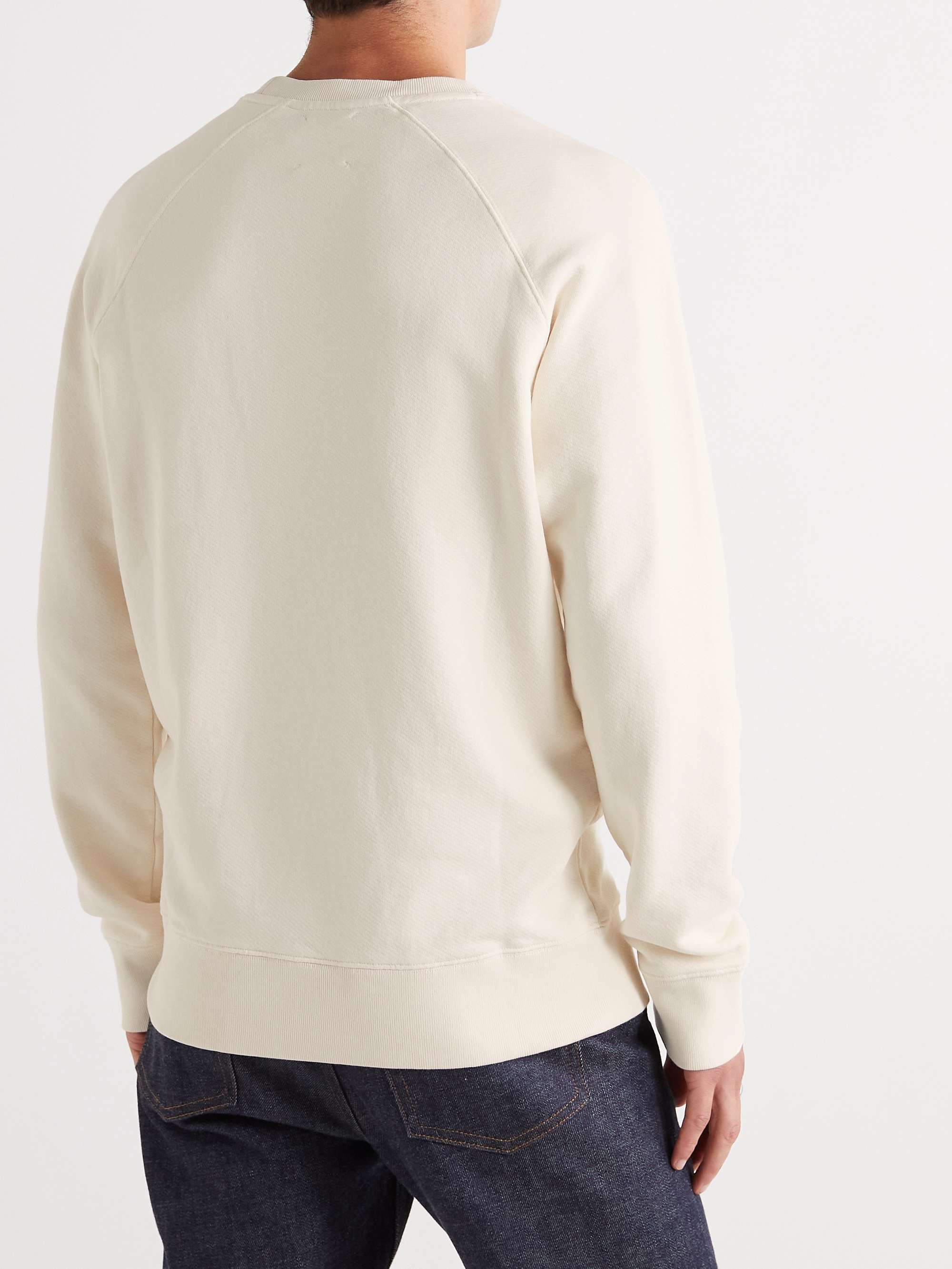 CAFÉ KITSUNÉ Logo-Print Cotton-Jersey Sweatshirt