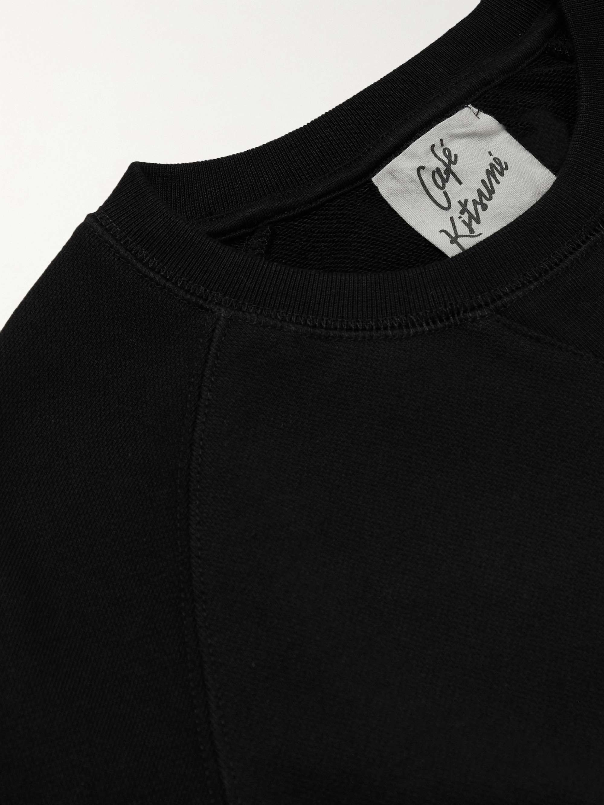 CAFÉ KITSUNÉ Logo-Print Cotton-Jersey Sweatshirt