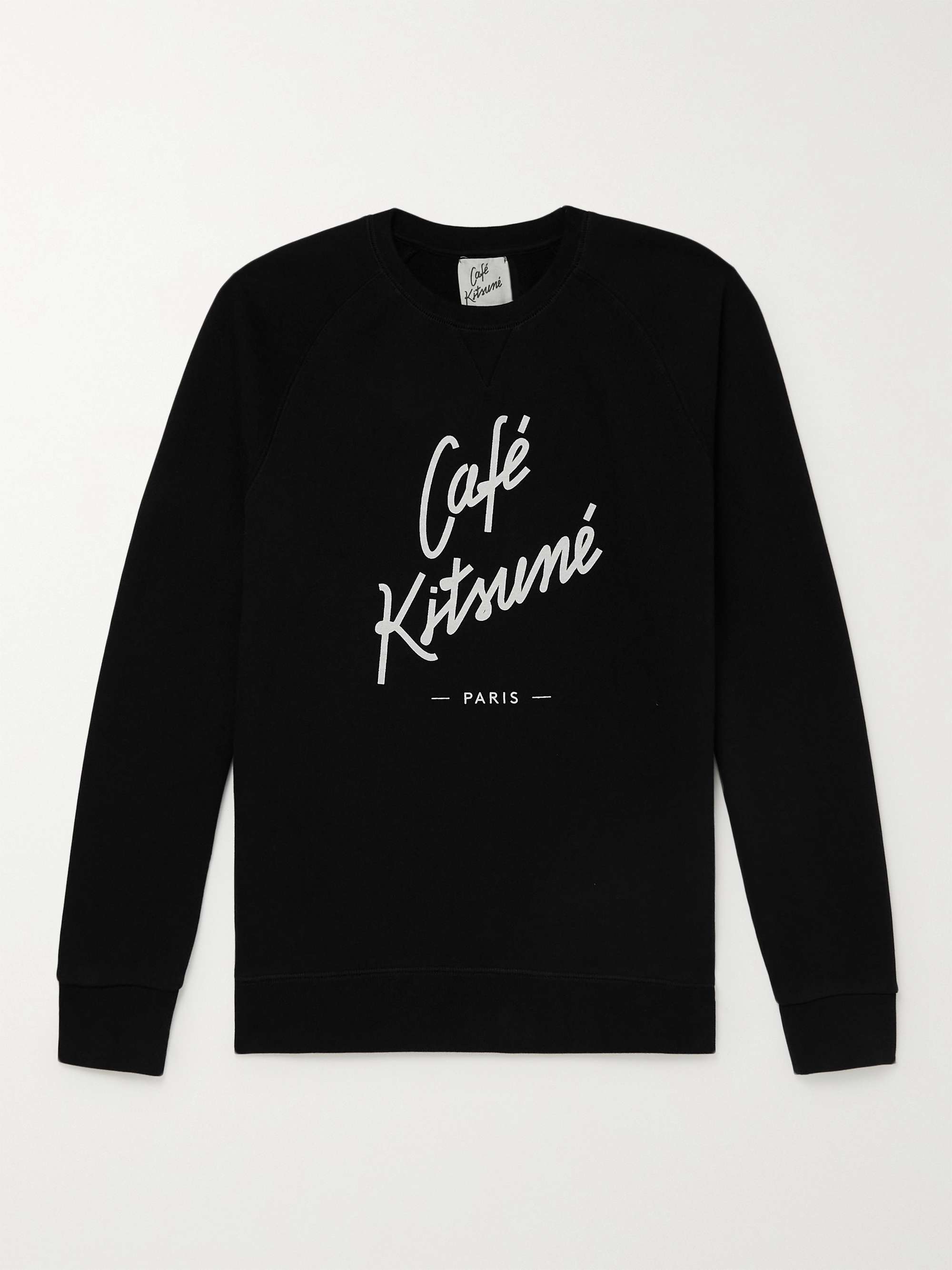 CAFÉ KITSUNÉ Logo-Print Cotton-Jersey Sweatshirt