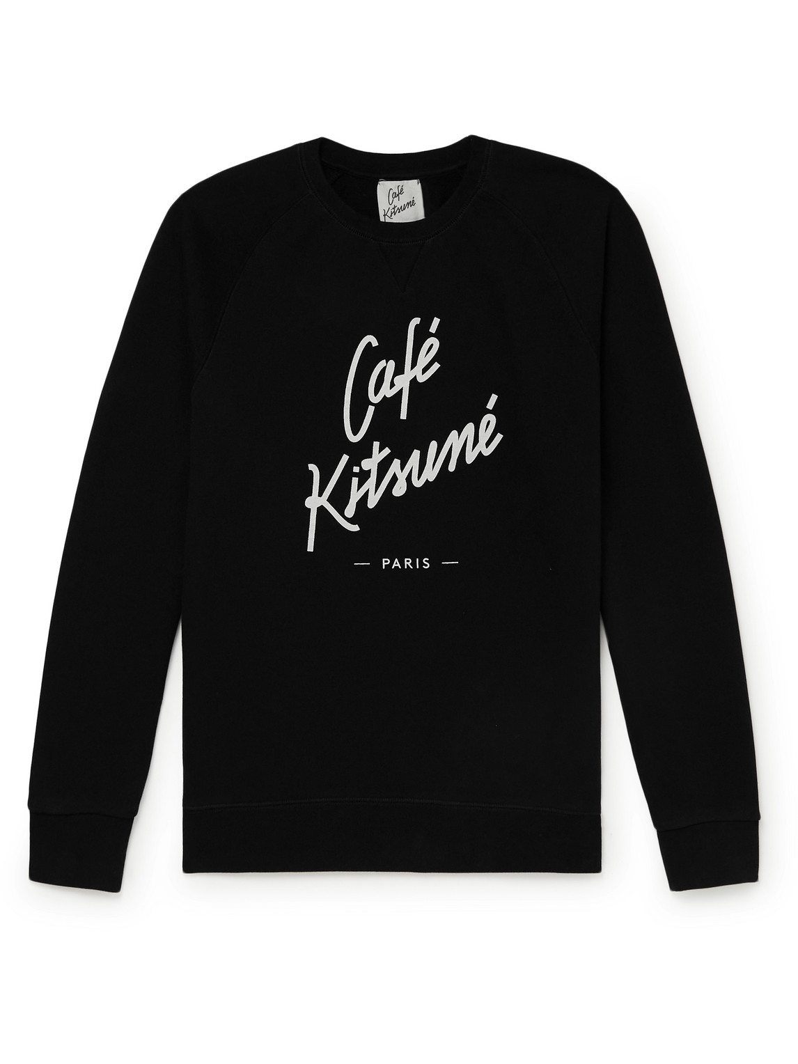 CAFÉ KITSUNÉ LOGO-PRINT COTTON-JERSEY SWEATSHIRT