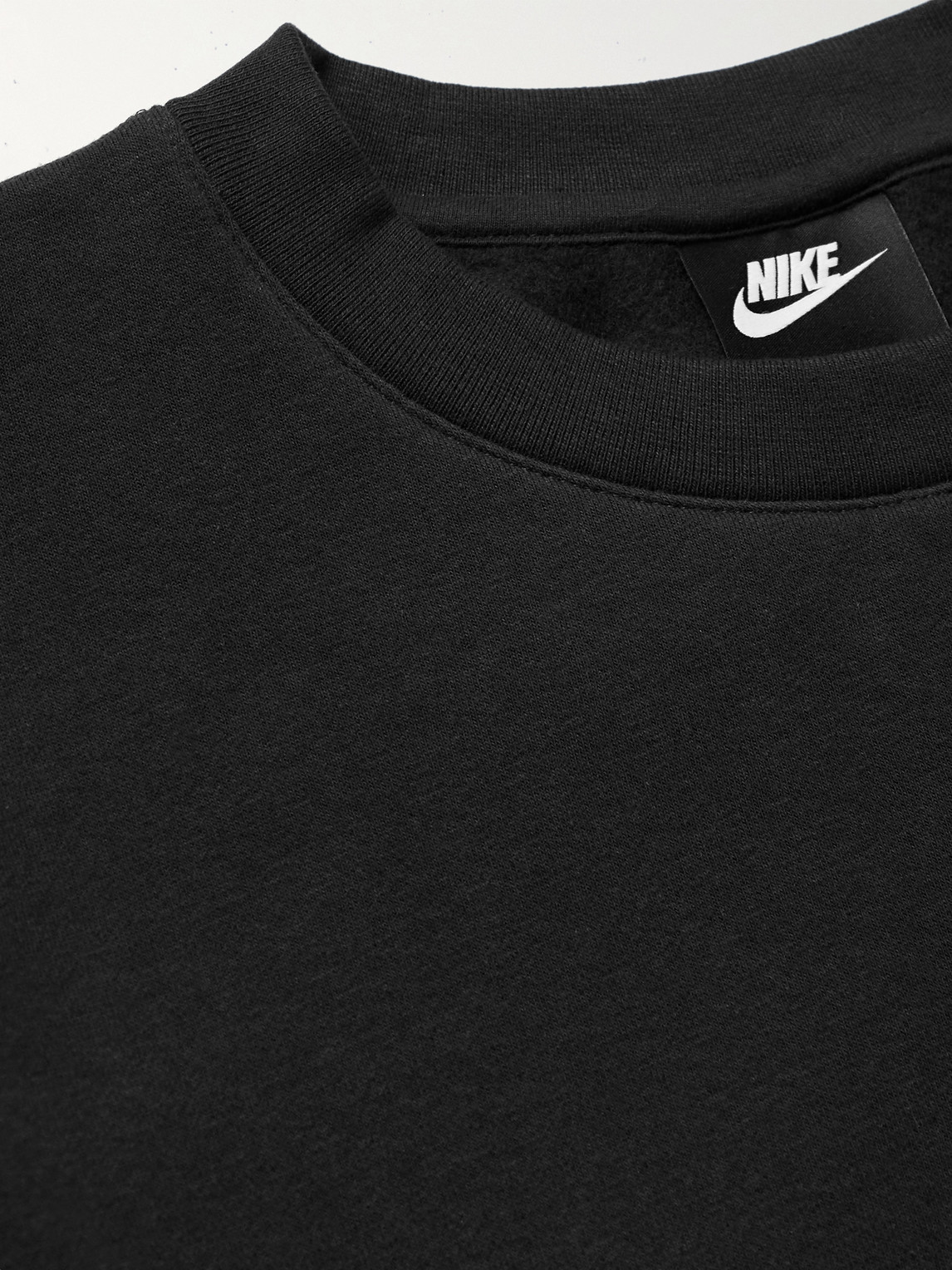 Shop Nike Sportswear Club Logo-embroidered Cotton-blend Tech Fleece Sweatshirt In Black