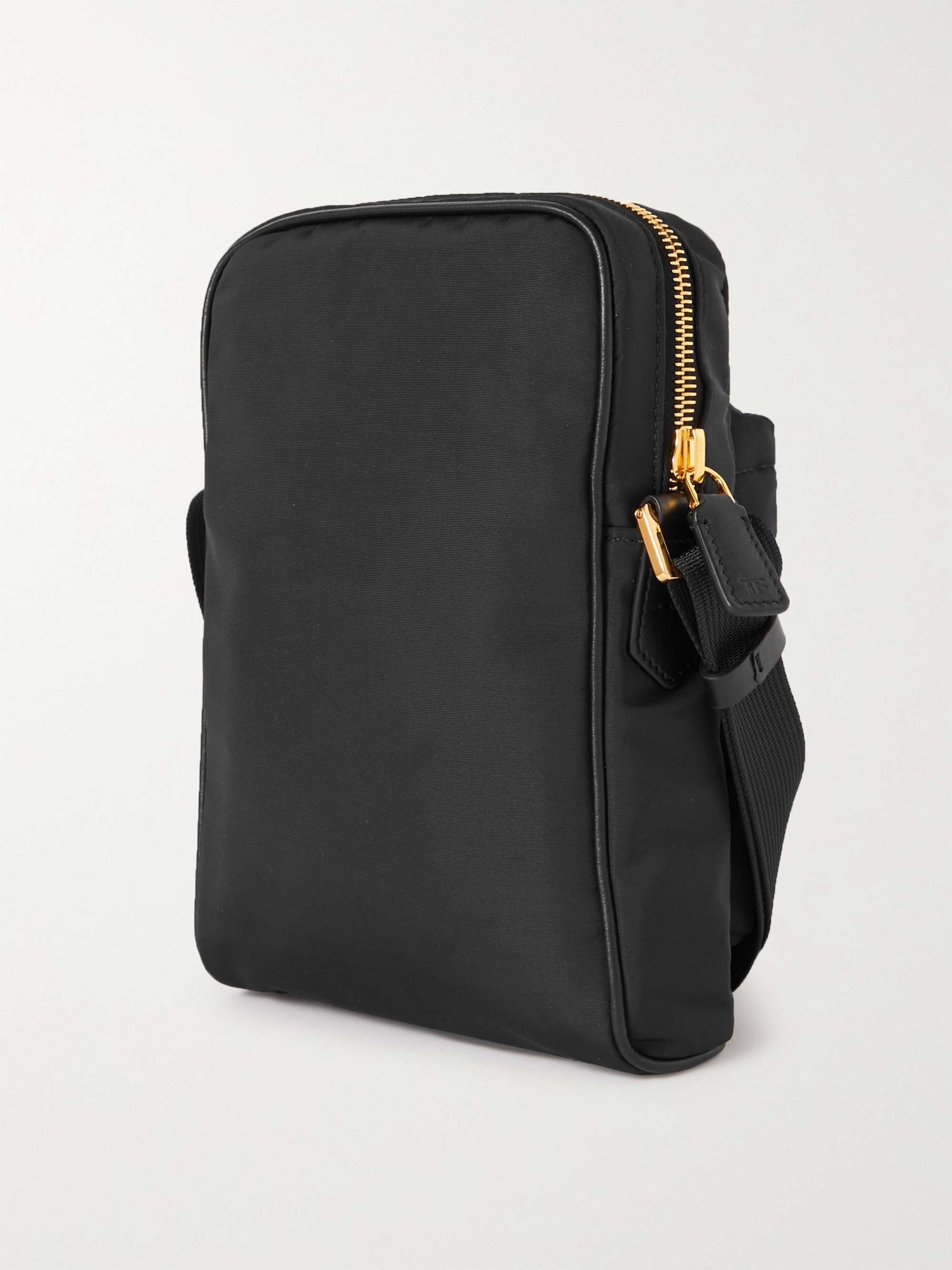 TOM FORD Leather-Trimmed Nylon Messenger Bag
