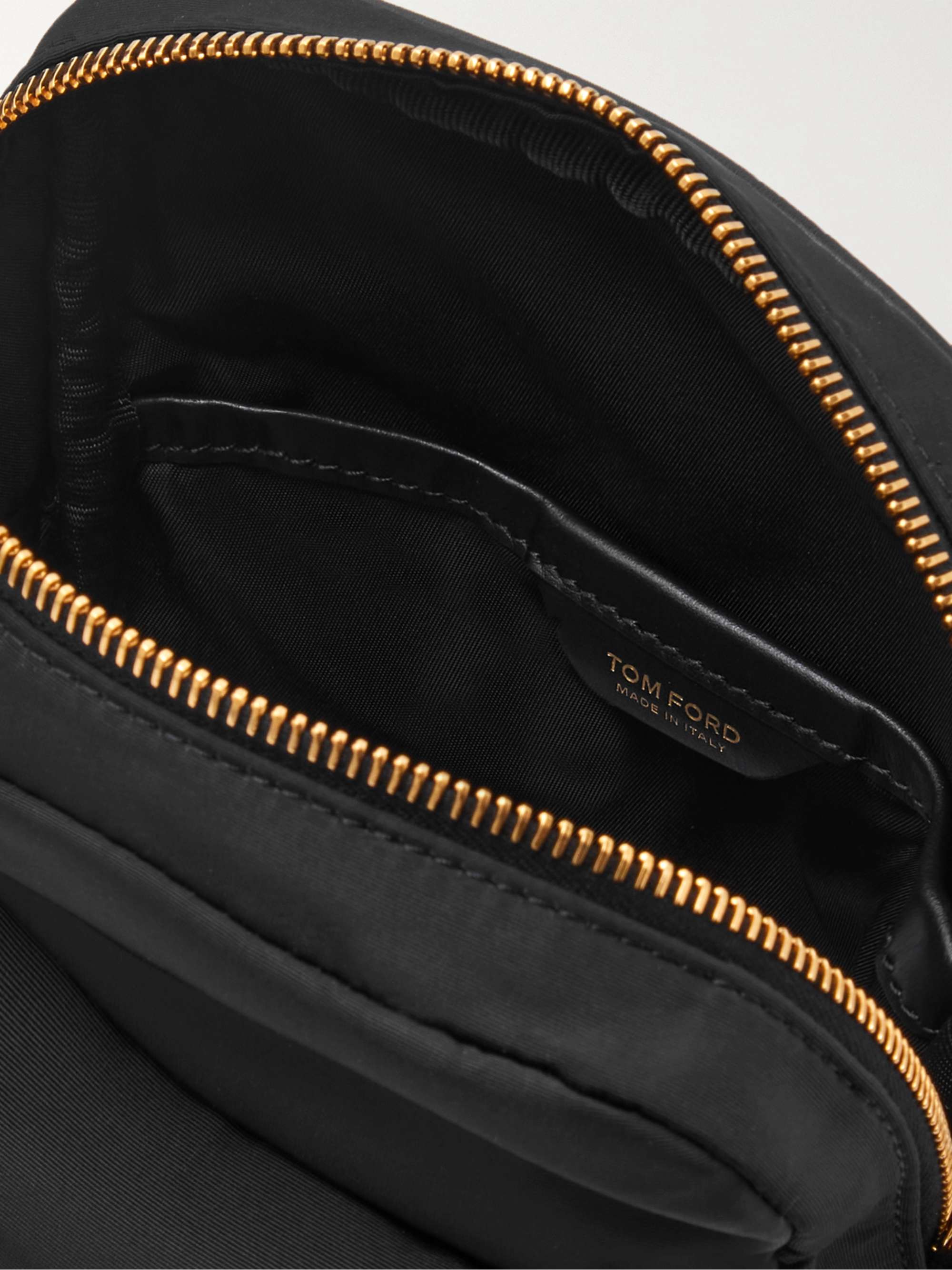 TOM FORD Leather-Trimmed Nylon Messenger Bag