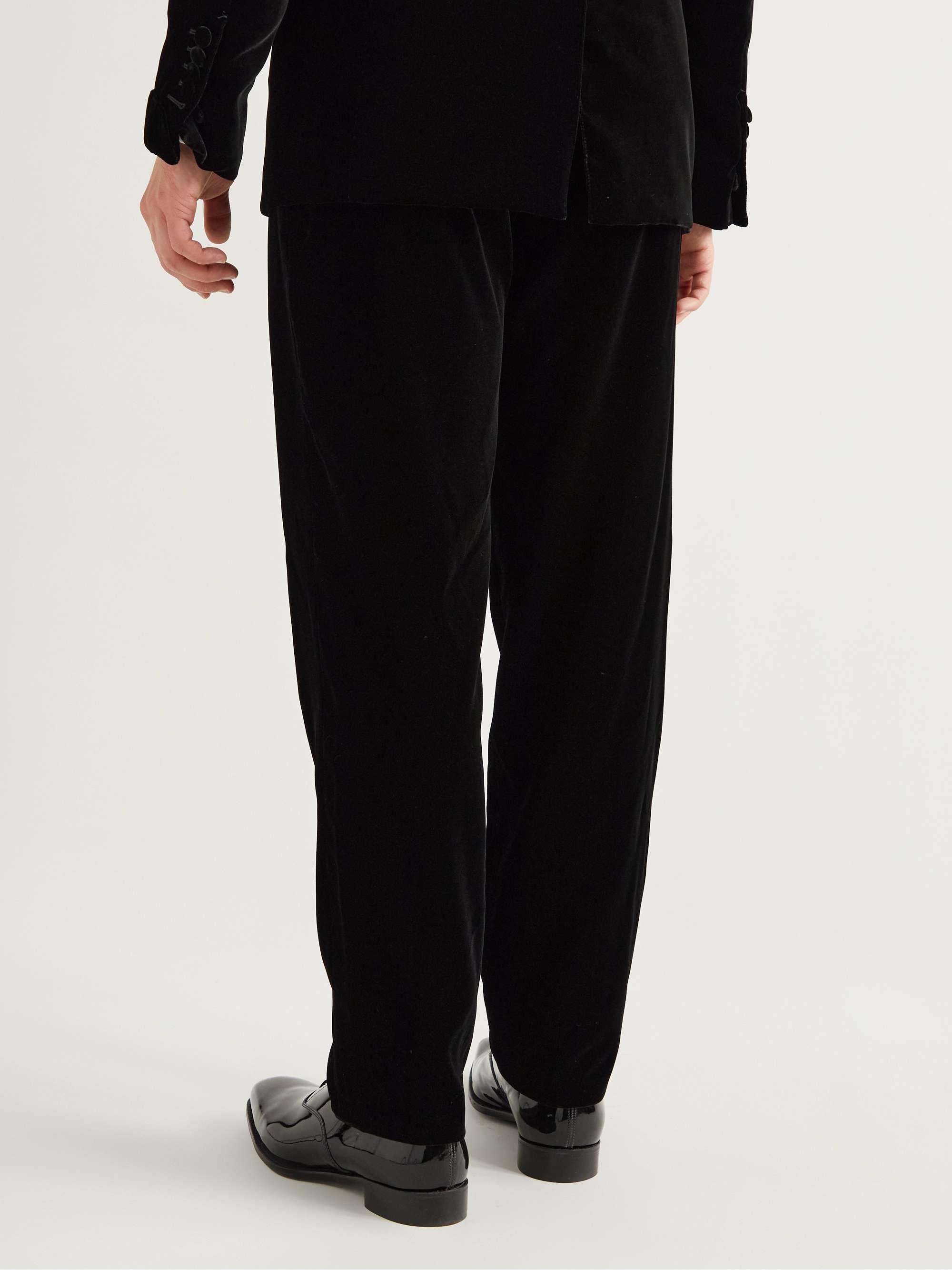 GIORGIO ARMANI Satin-Trimmed Velvet Tuxedo Trousers