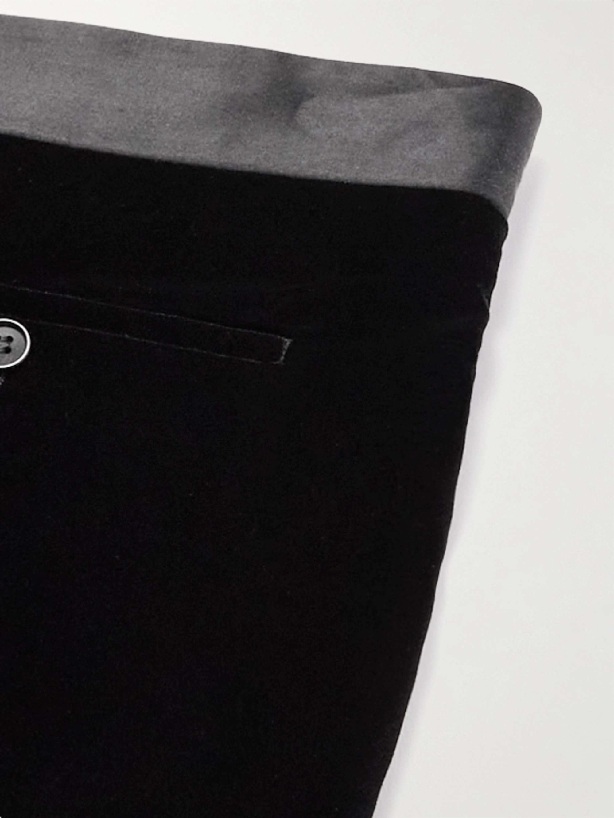 GIORGIO ARMANI Satin-Trimmed Velvet Tuxedo Trousers