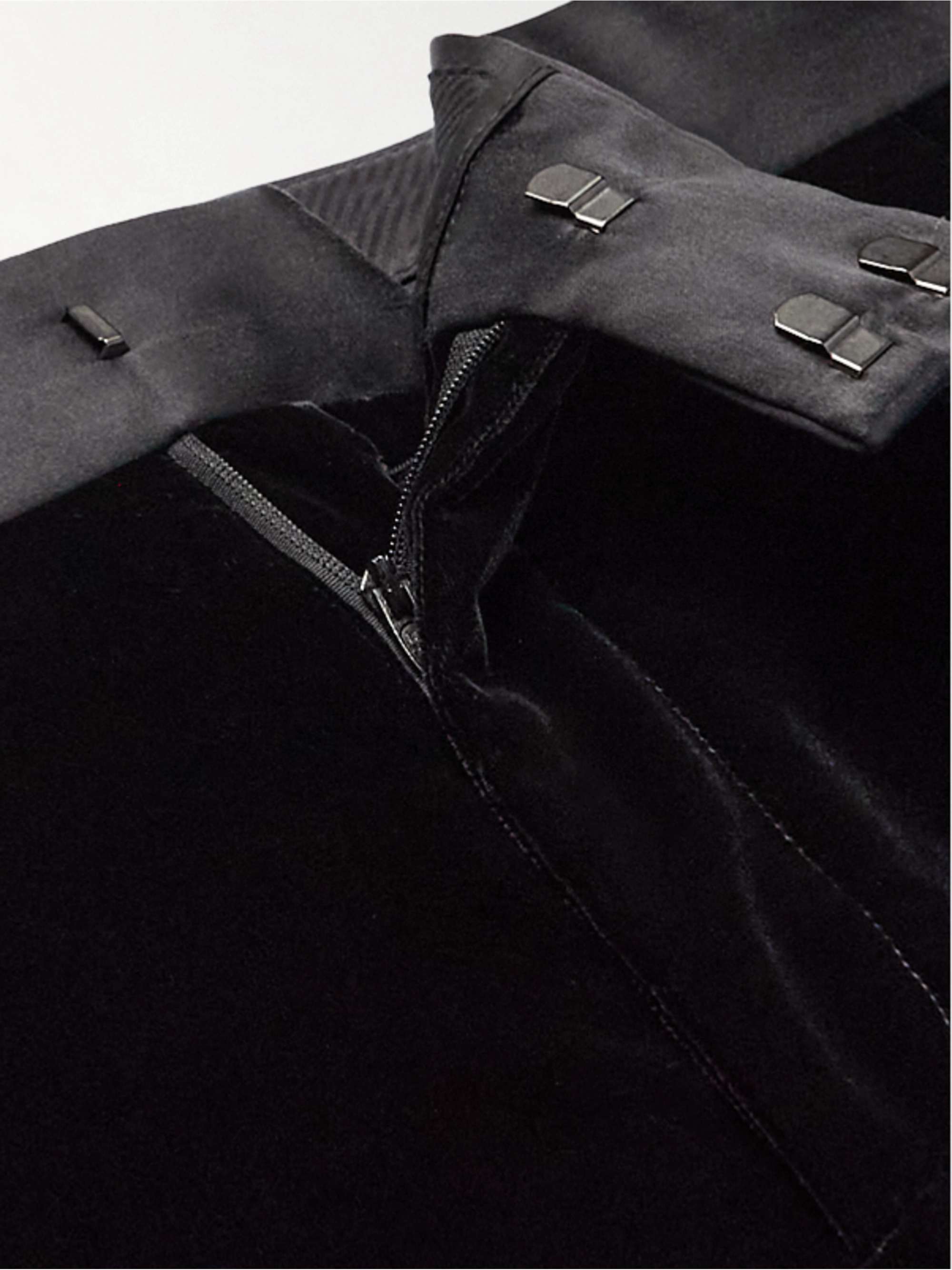 GIORGIO ARMANI Satin-Trimmed Velvet Tuxedo Trousers