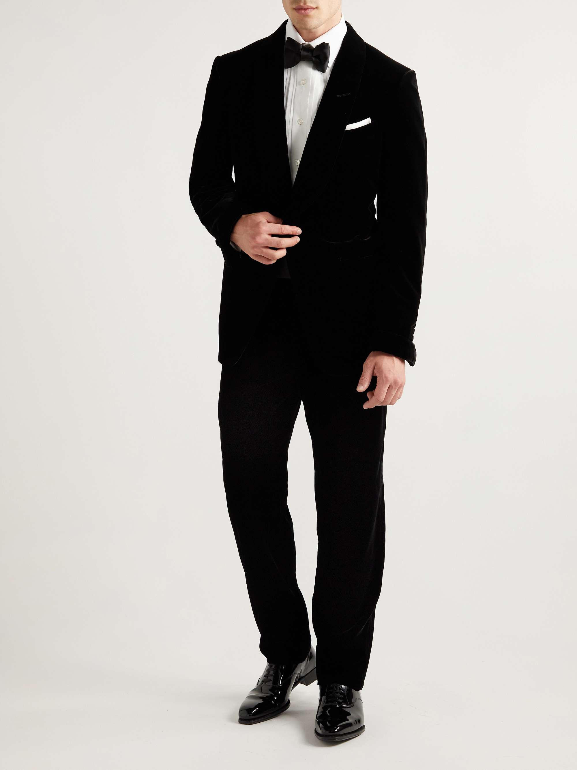 GIORGIO ARMANI Satin-Trimmed Velvet Tuxedo Trousers