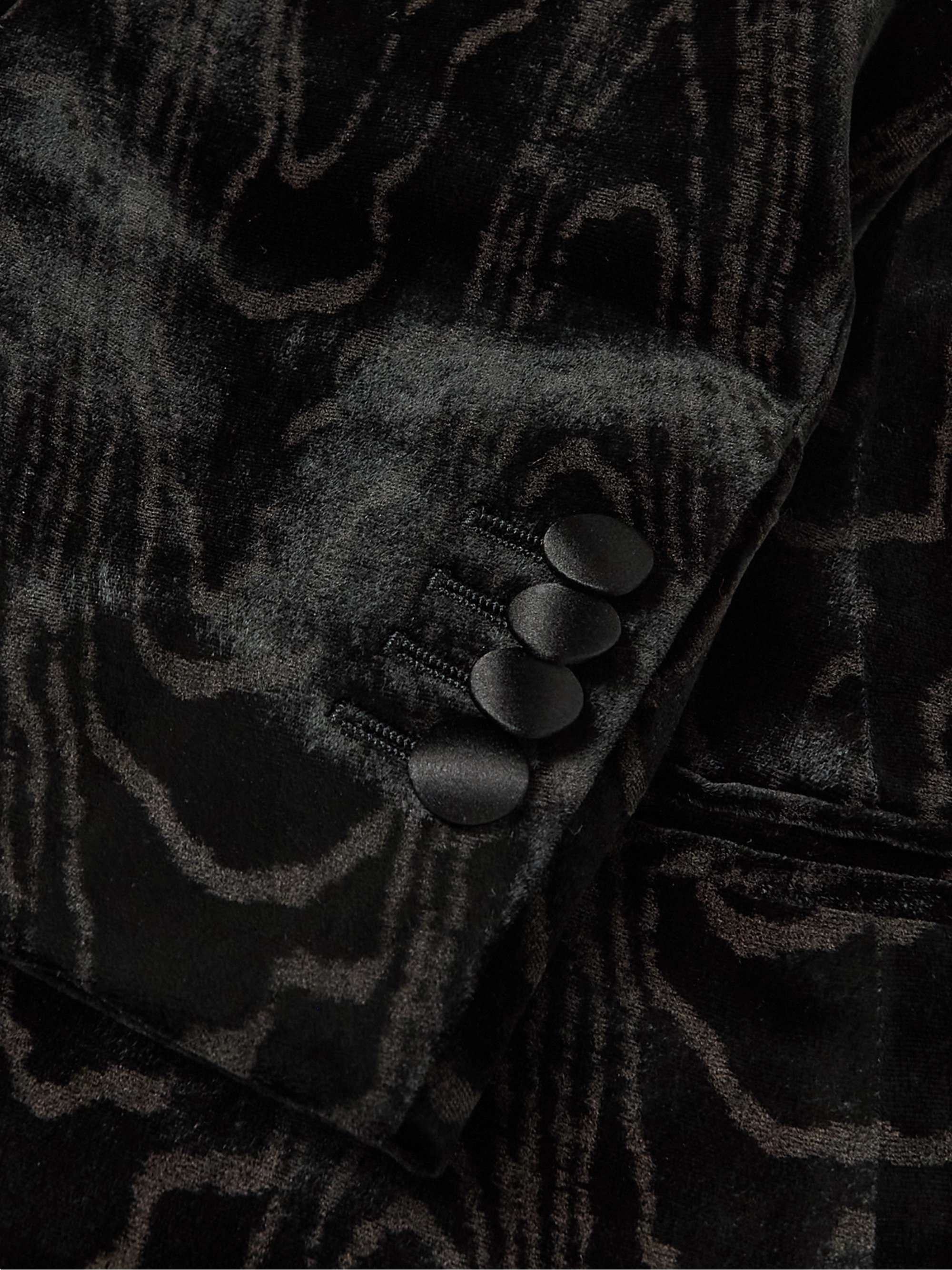 GIORGIO ARMANI Double-Breasted Silk-Trimmed Velvet Moire Tuxedo Jacket