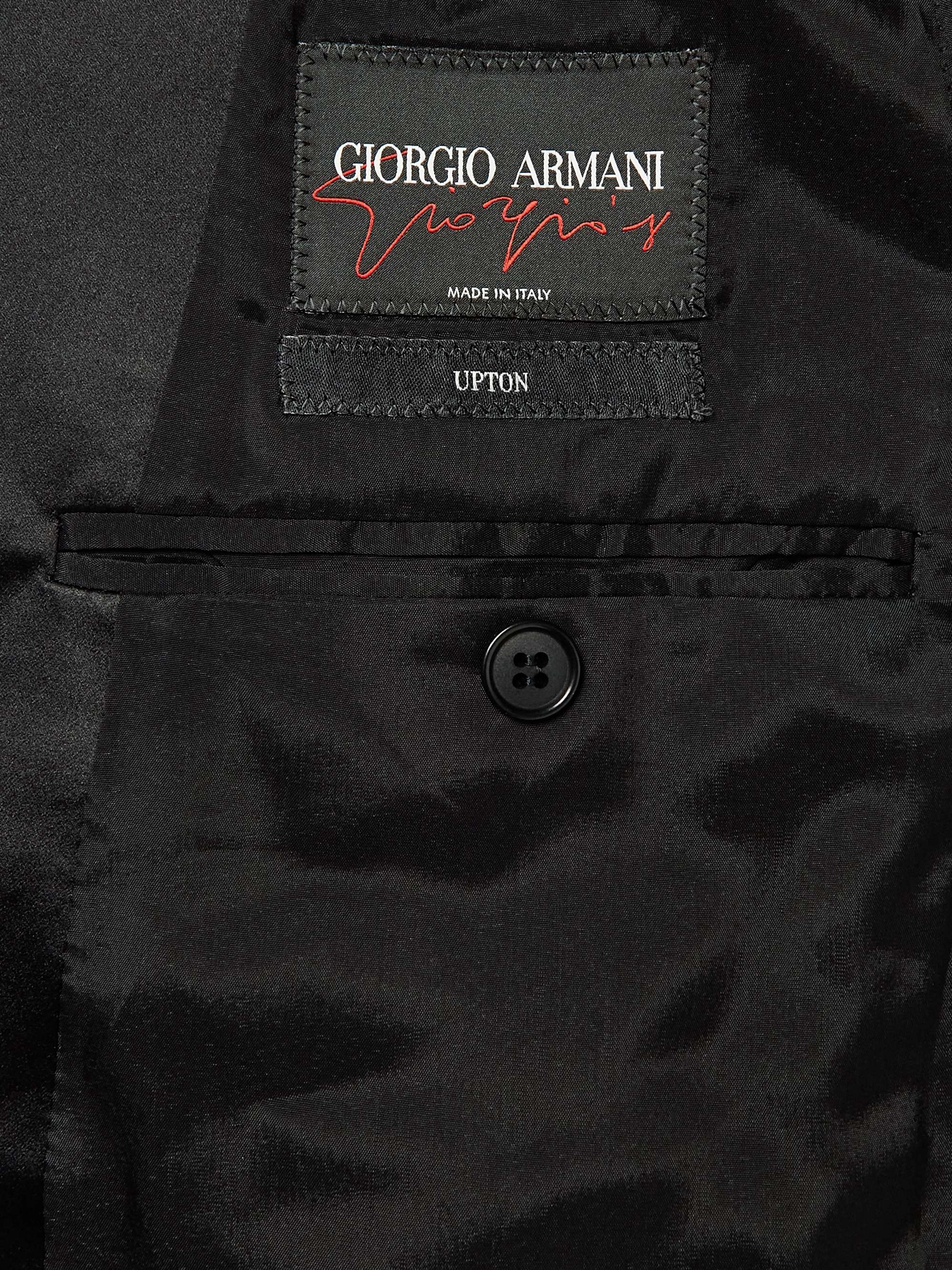 GIORGIO ARMANI Double-Breasted Silk-Trimmed Velvet Moire Tuxedo Jacket