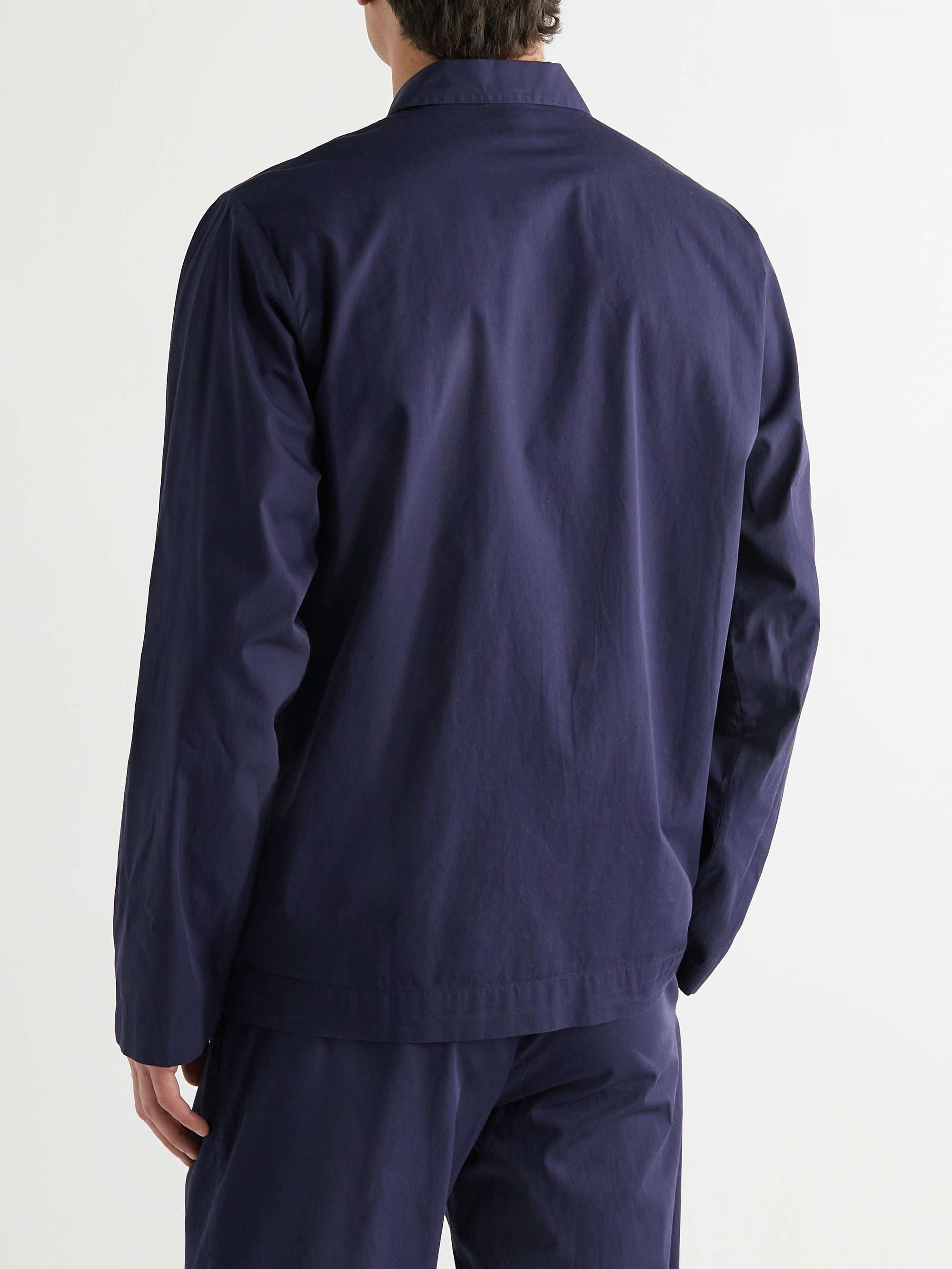 TEKLA Camp-Collar Organic Cotton-Poplin Pyjama Shirt