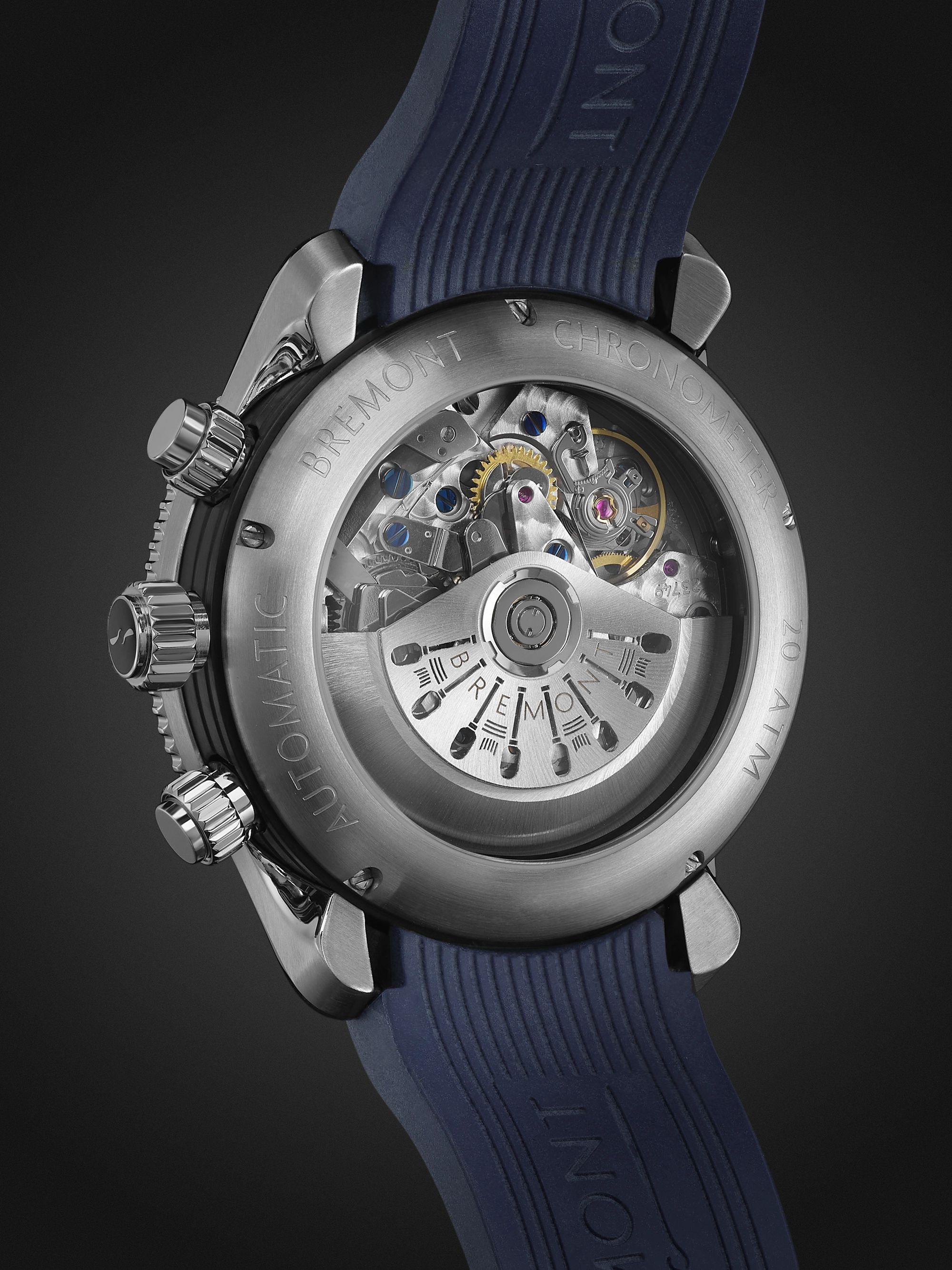 BREMONT Supermarine Sport Automatic Chronograph 43mm Stainless Steel and Rubber Watch, Ref. No. S200
