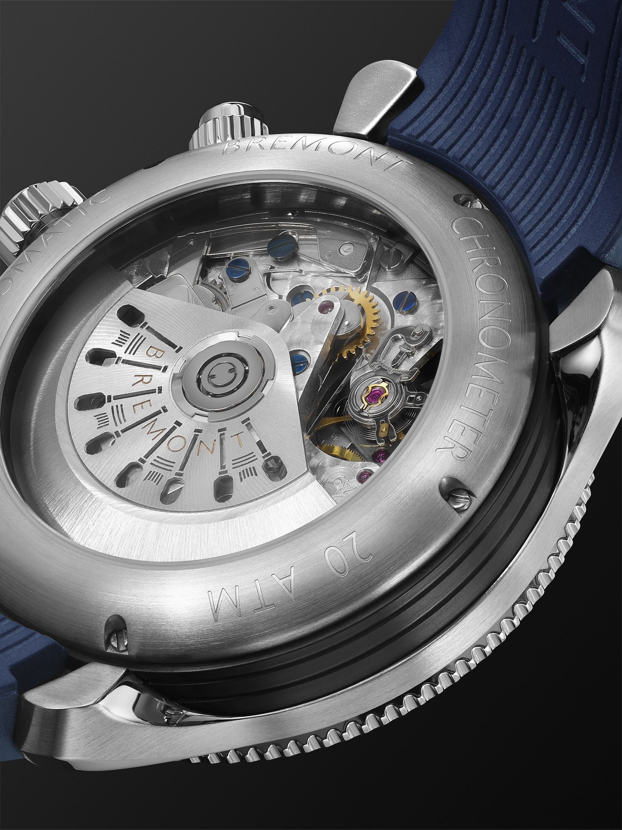 BREMONT Supermarine Sport Automatic Chronograph 43mm Stainless Steel and Rubber Watch, Ref. No. S200