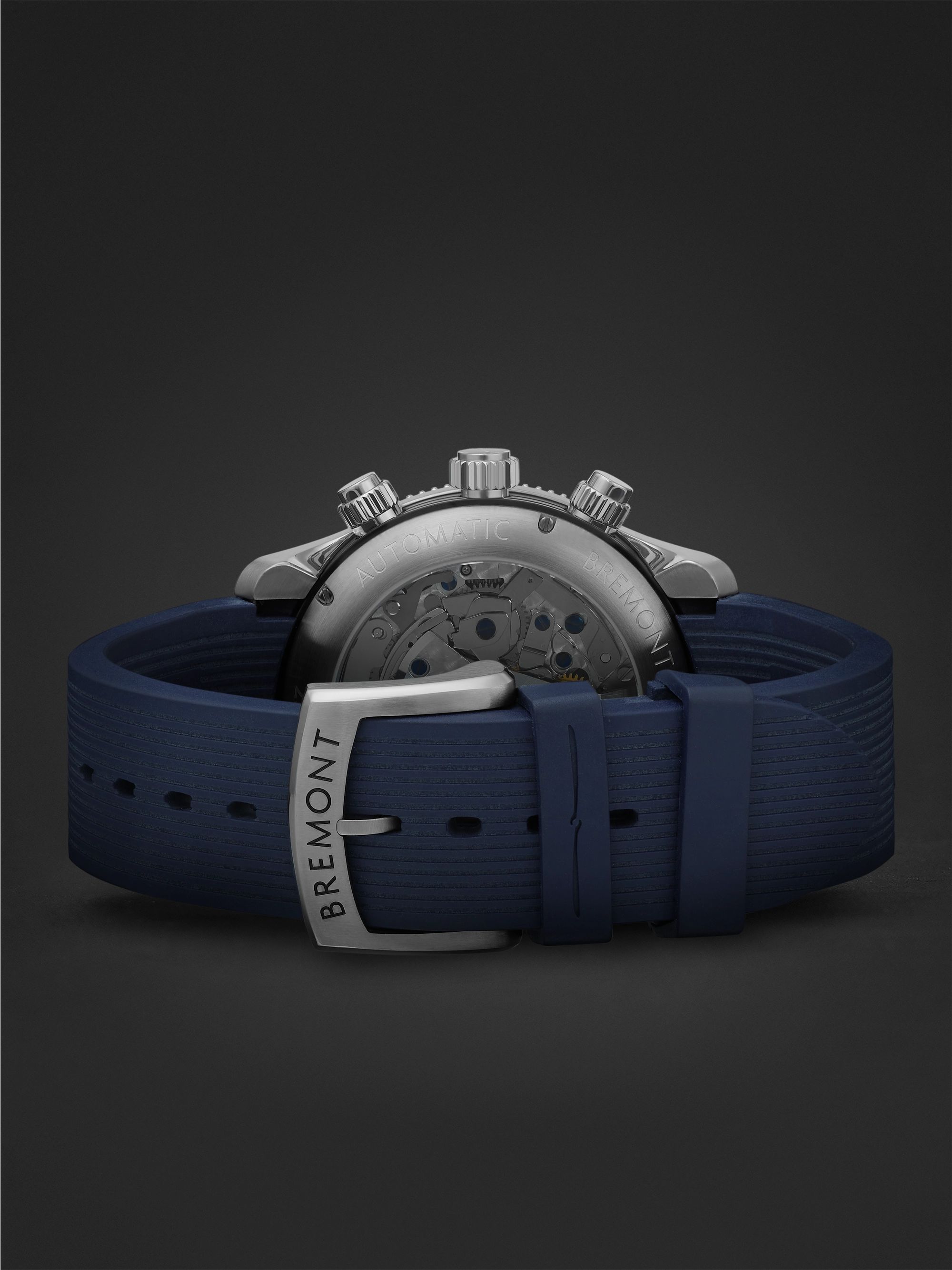 BREMONT Supermarine Sport Automatic Chronograph 43mm Stainless Steel and Rubber Watch, Ref. No. S200