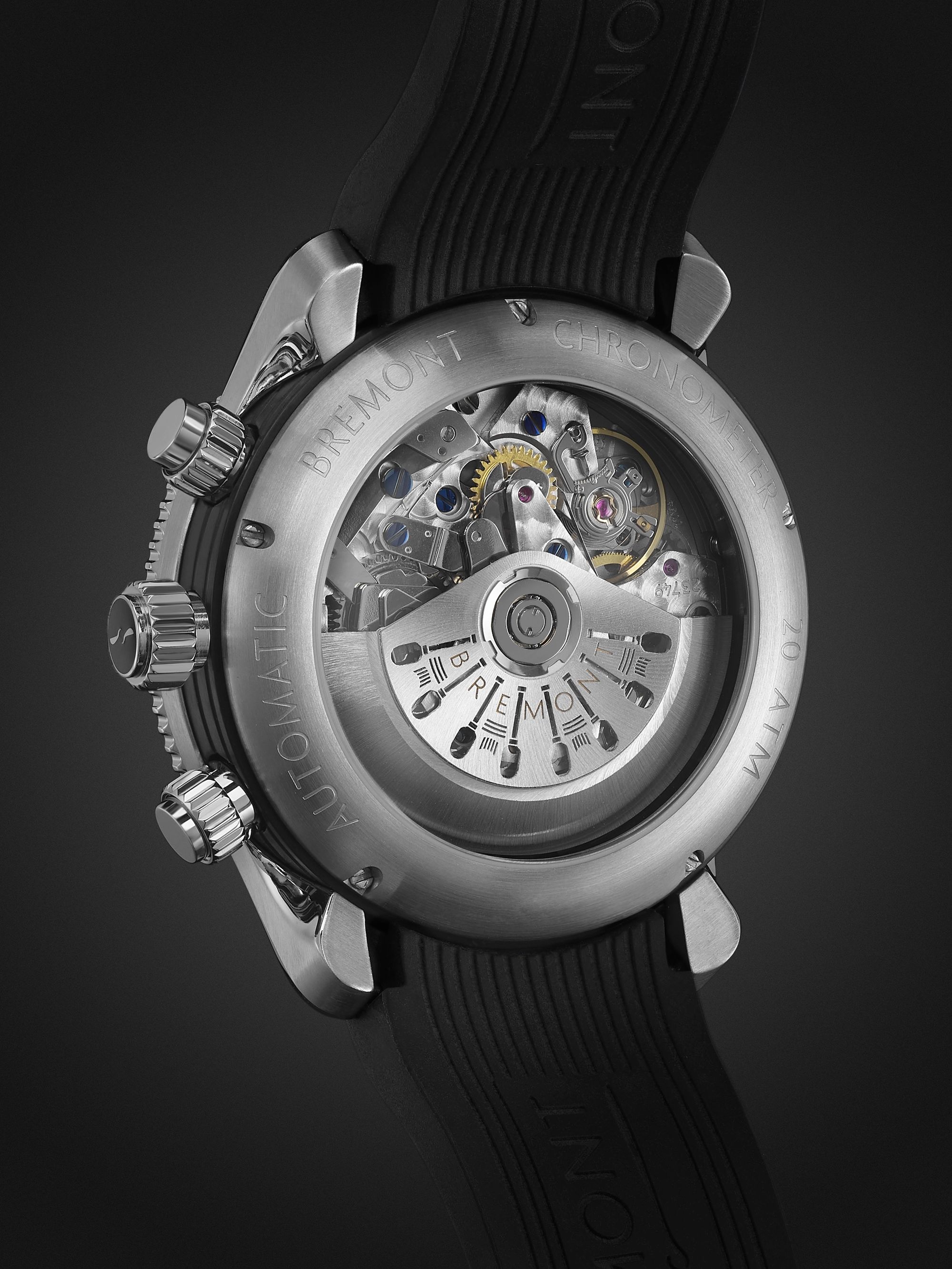 BREMONT Supermarine Sport Automatic Chronograph 43mm Stainless Steel and Rubber Watch, Ref. No. S200