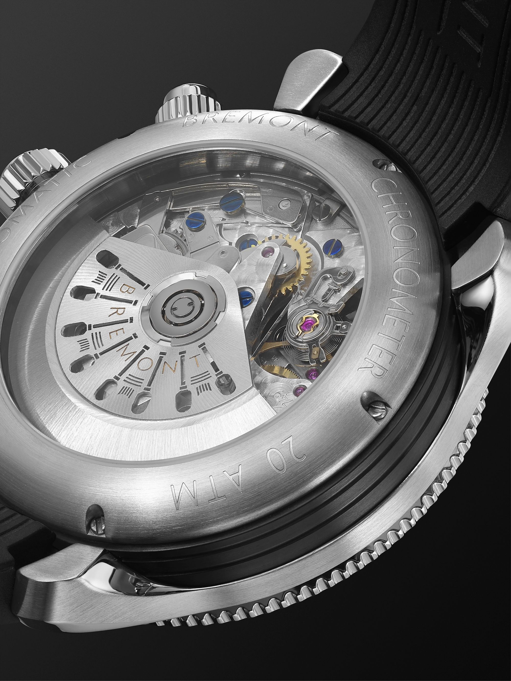 BREMONT Supermarine Sport Automatic Chronograph 43mm Stainless Steel and Rubber Watch, Ref. No. S200