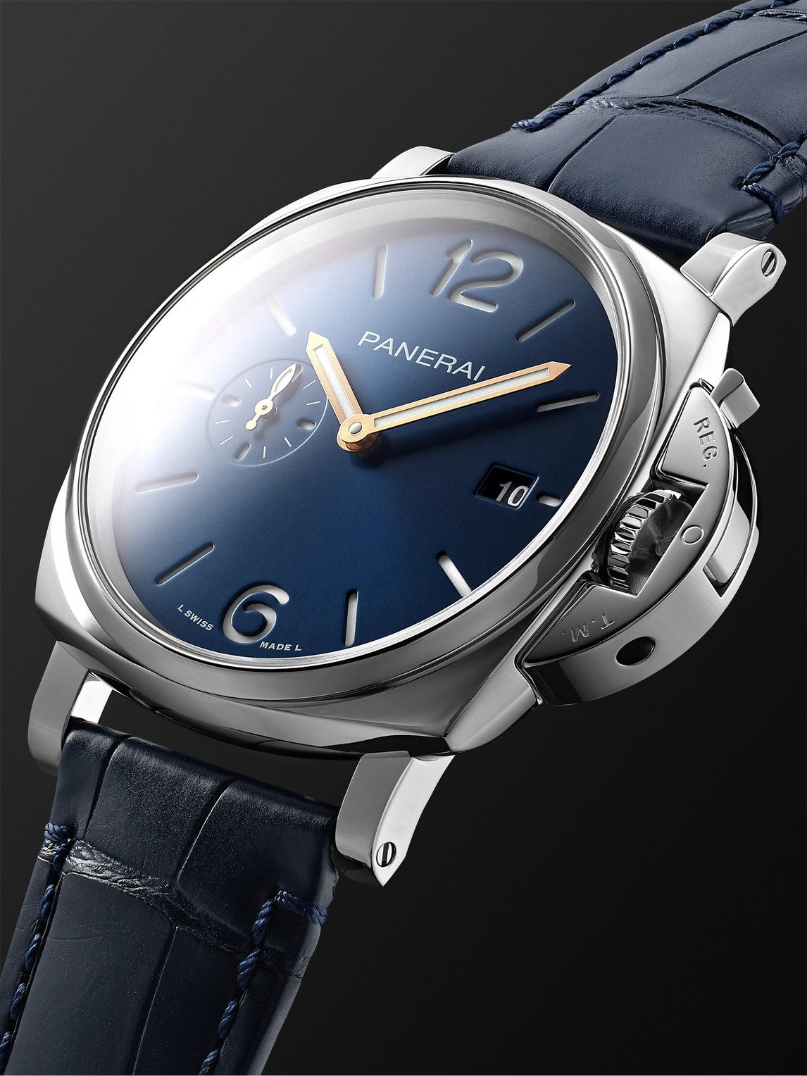  Panerai - Luminor Due Automatic 42mm Stainless Steel And Alligator Watch, Ref. No. Pam01274 - Men - Blue 