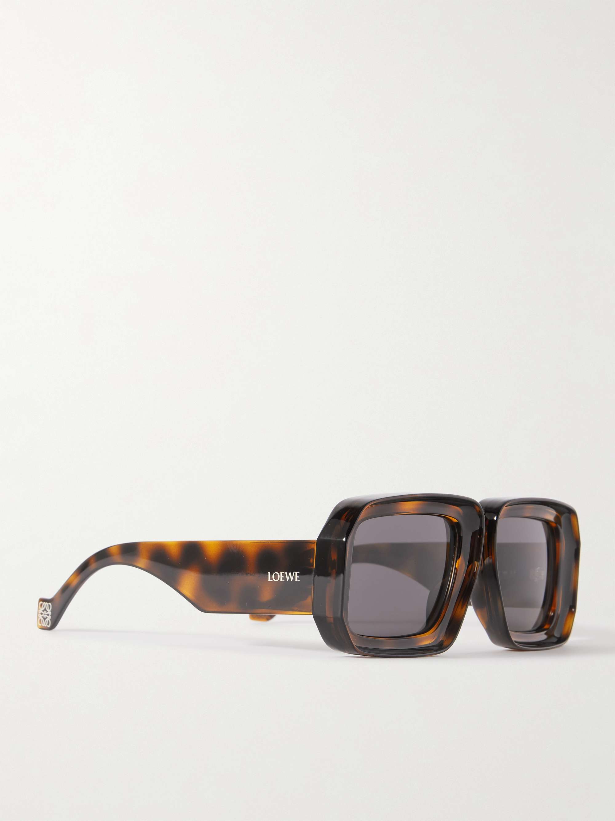 LOEWE + Paula's Ibiza Oversized D-Frame Tortoiseshell Acetate Sunglasses