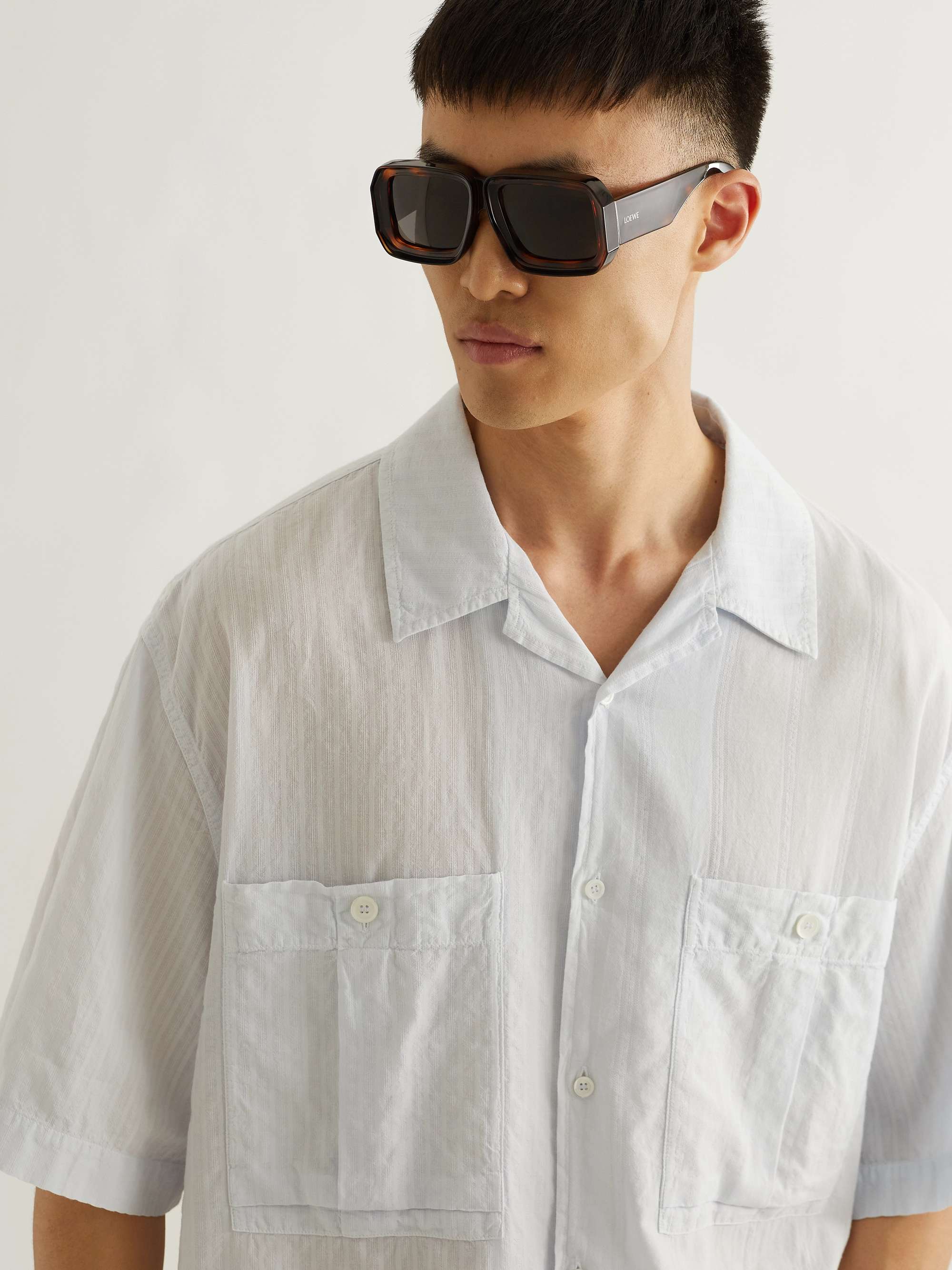 LOEWE + Paula's Ibiza Oversized D-Frame Tortoiseshell Acetate Sunglasses