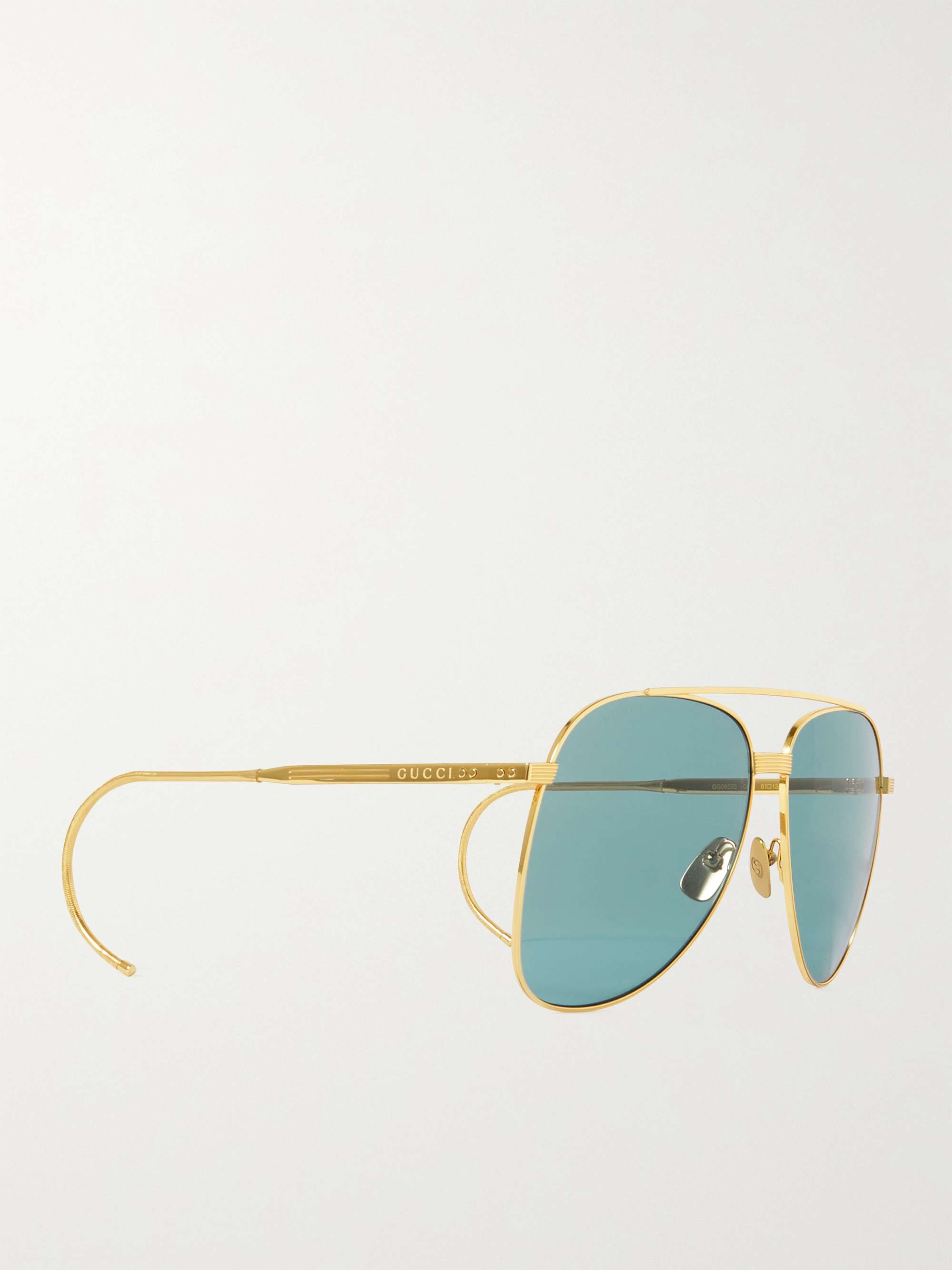 GUCCI EYEWEAR Aviator-Style Gold-Tone Sunglasses