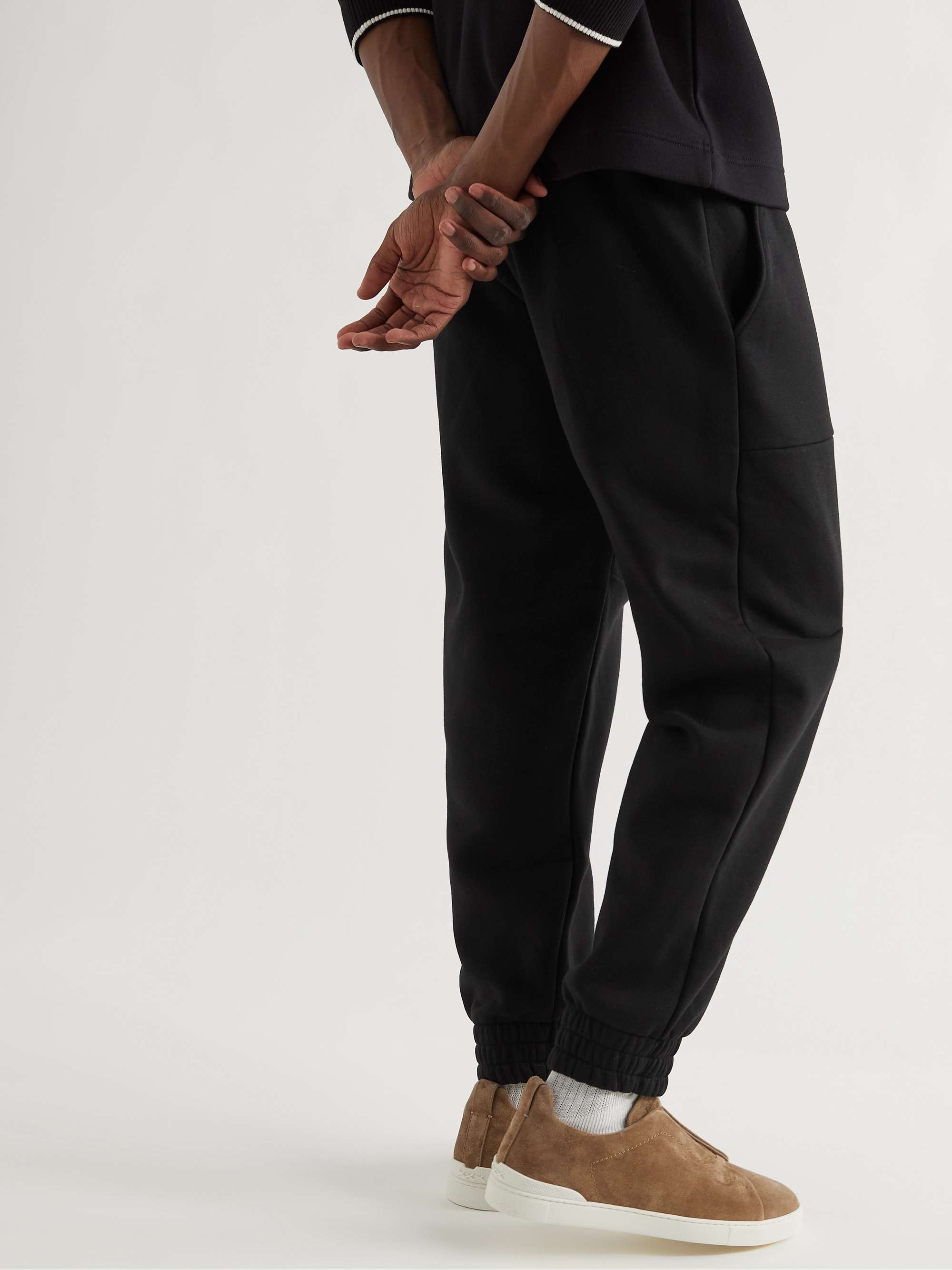 ZEGNA Tapered Cotton-Blend Jersey Sweatpants