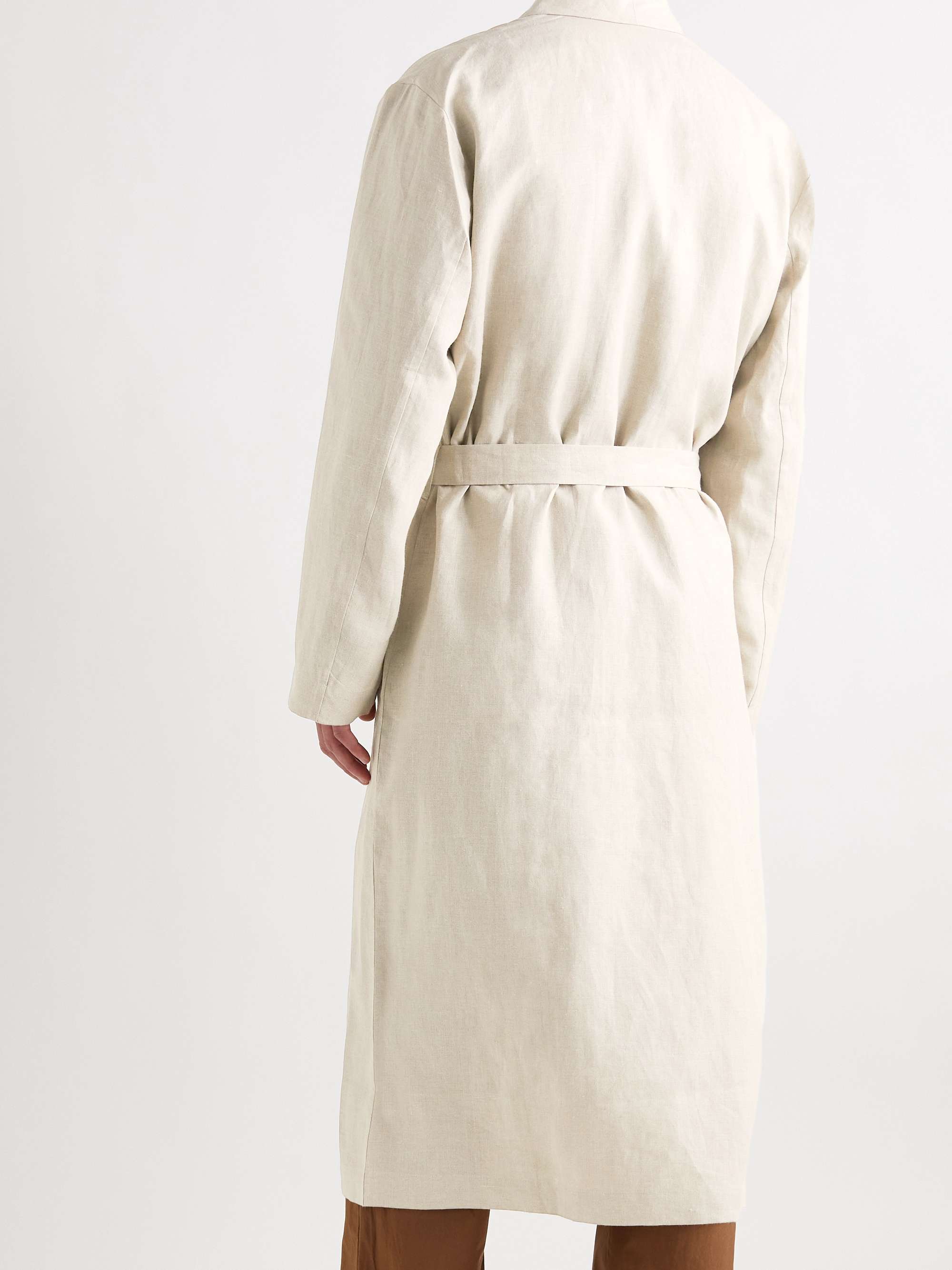 ÉCHAPPER Belted Linen-Canvas Robe