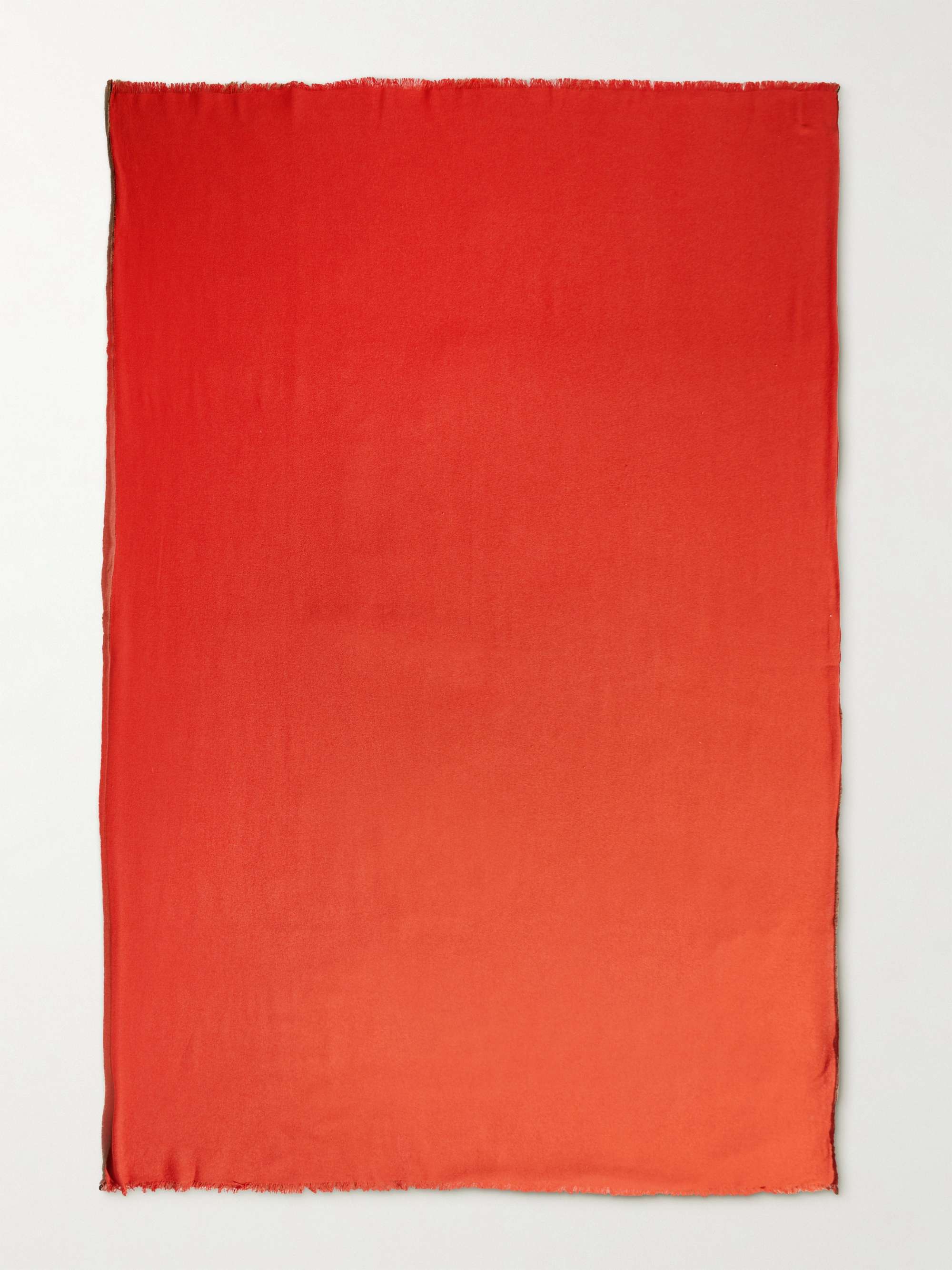 R+D.LAB Tubo Fringed Two-Tone Linen, Cashmere and Silk-Blend Throw