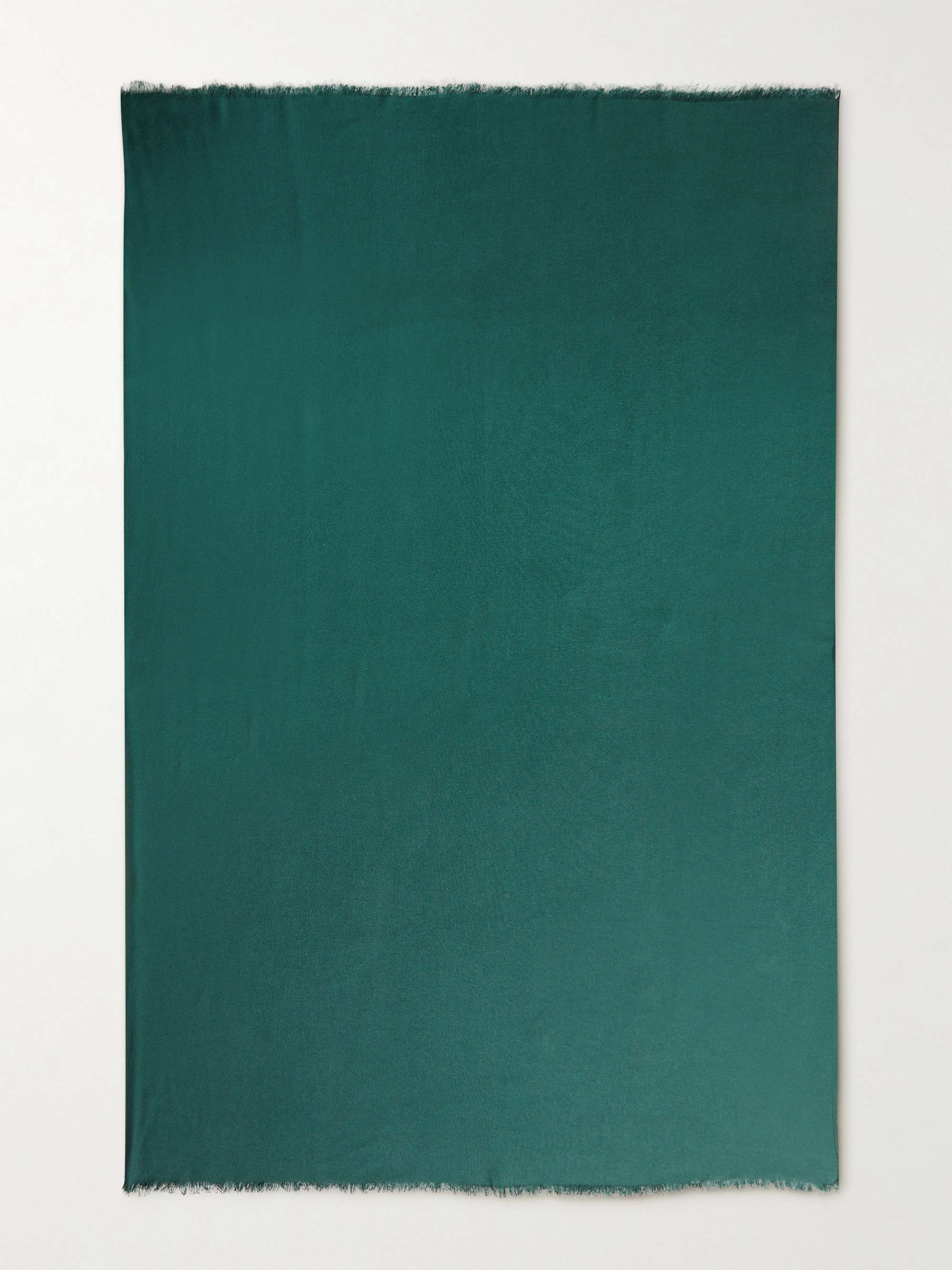 R+D.LAB Tubo Fringed Two-Tone Linen, Cashmere and Silk-Blend Throw