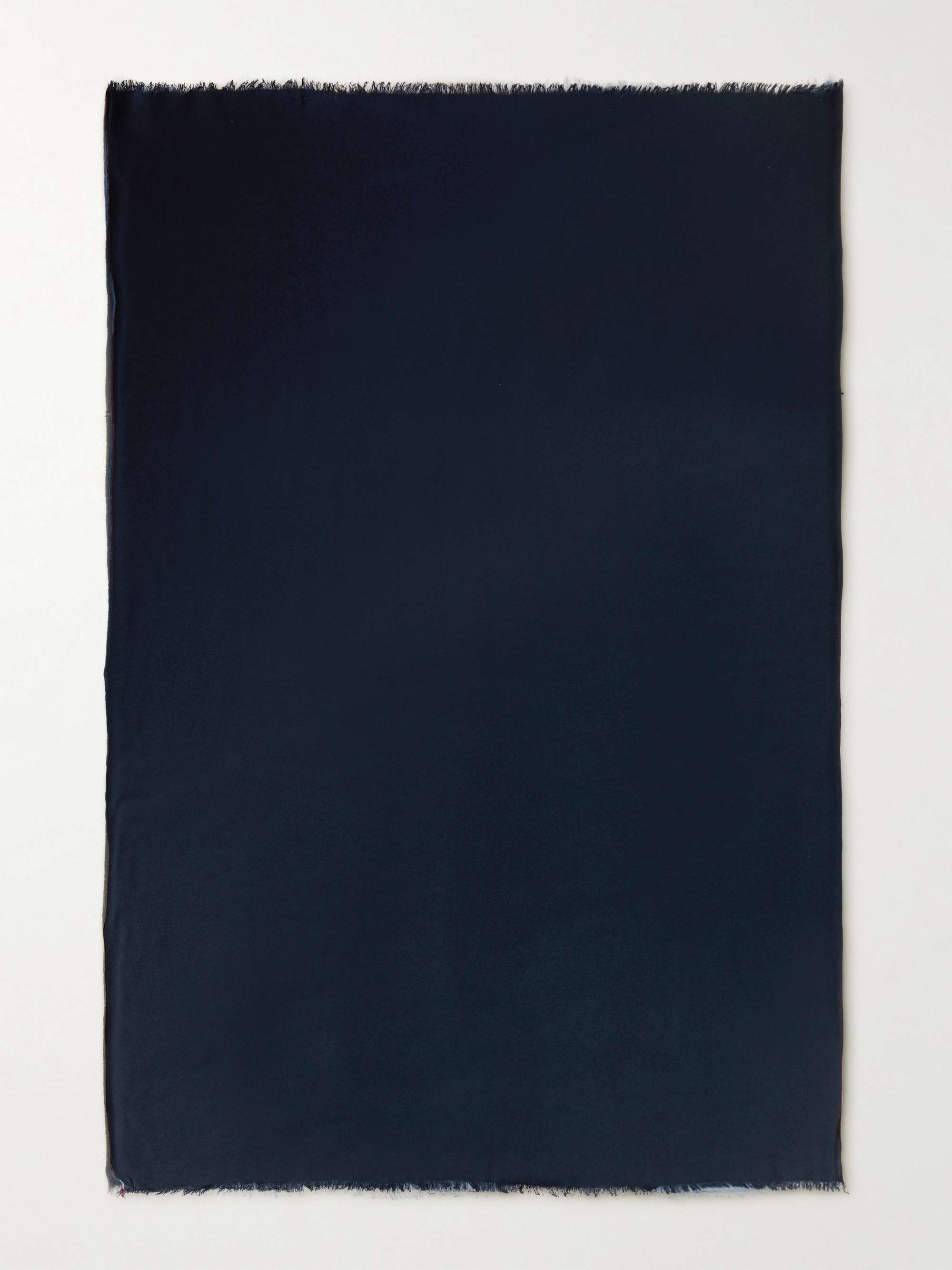 R+D.LAB Tubo Fringed Two-Tone Linen, Cashmere and Silk-Blend Throw