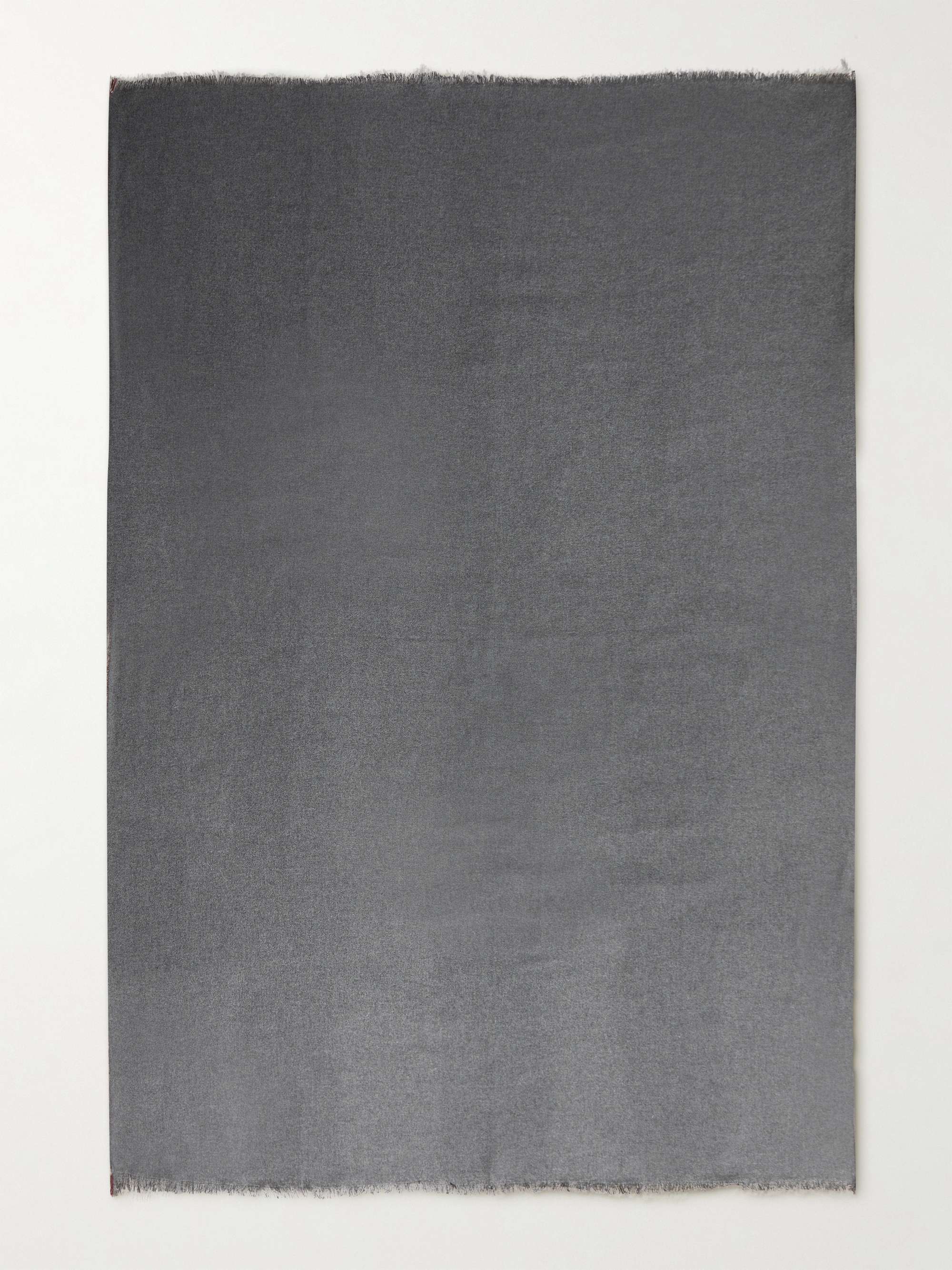 R+D.LAB Tubo Fringed Two-Tone Linen, Cashmere and Silk-Blend Throw