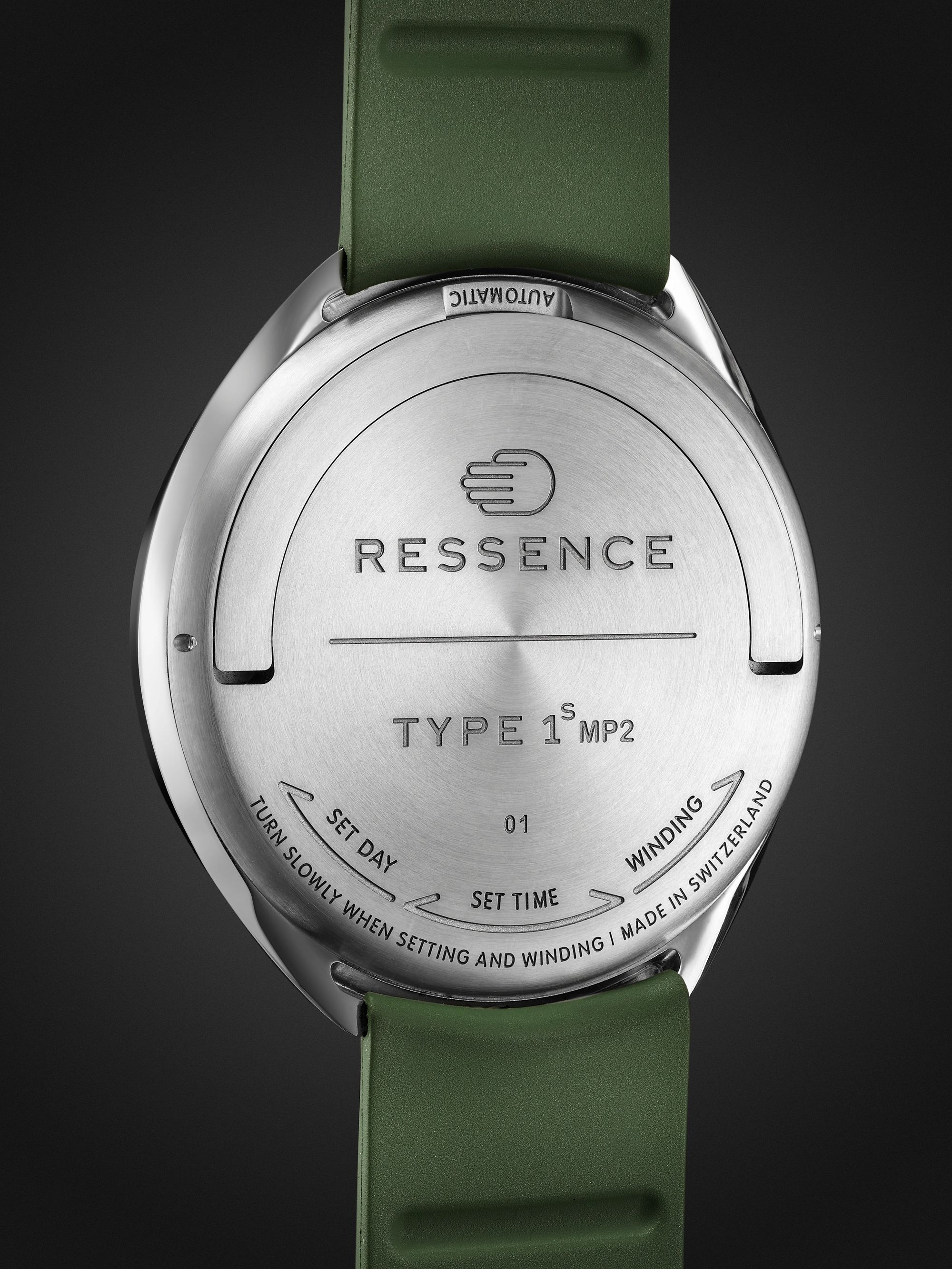 RESSENCE + MR PORTER Type 1 Slim Limited Edition Automatic 42mm Titanium and Rubber Watch, Ref. No. TYPE1 MRP