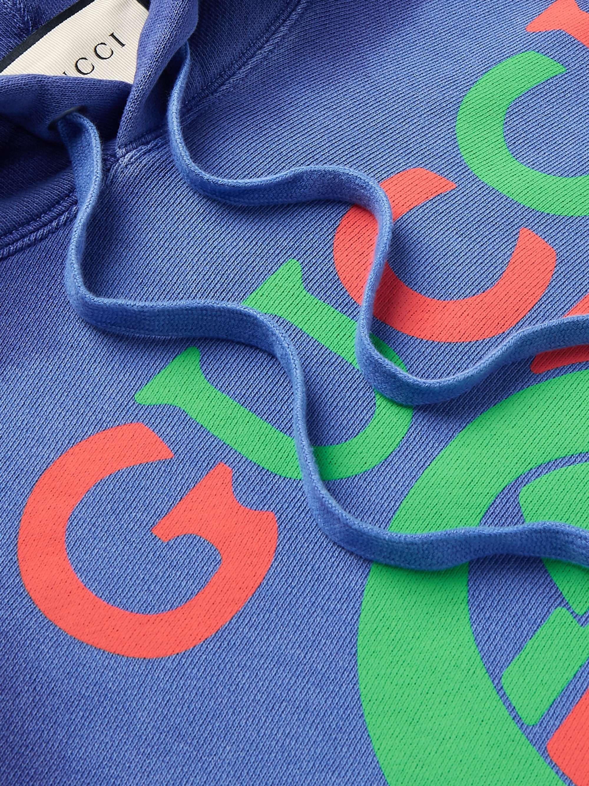 GUCCI Logo-Print Loopback Cotton-Jersey Hoodie