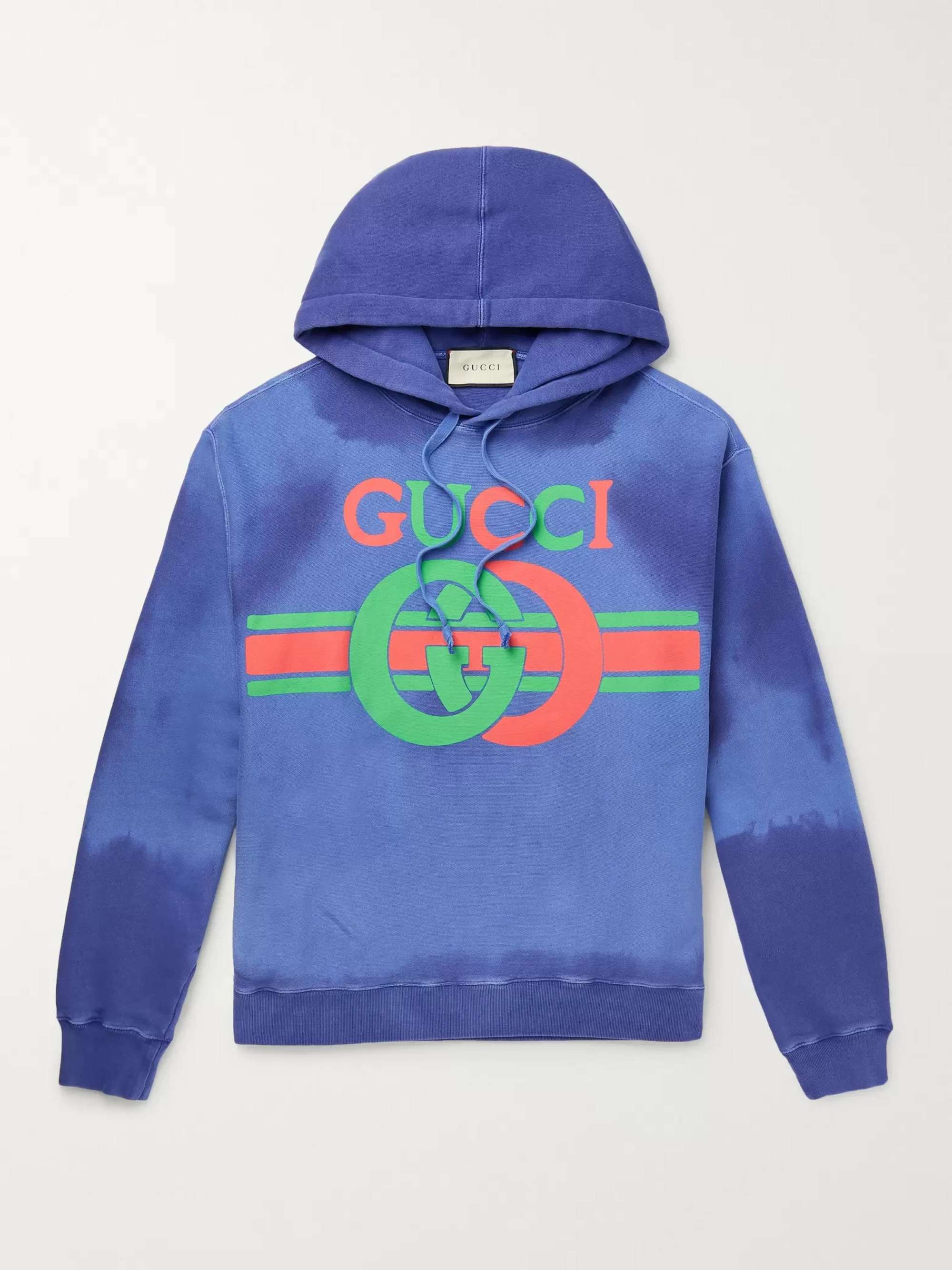 GUCCI Logo-Print Loopback Cotton-Jersey Hoodie | MR PORTER