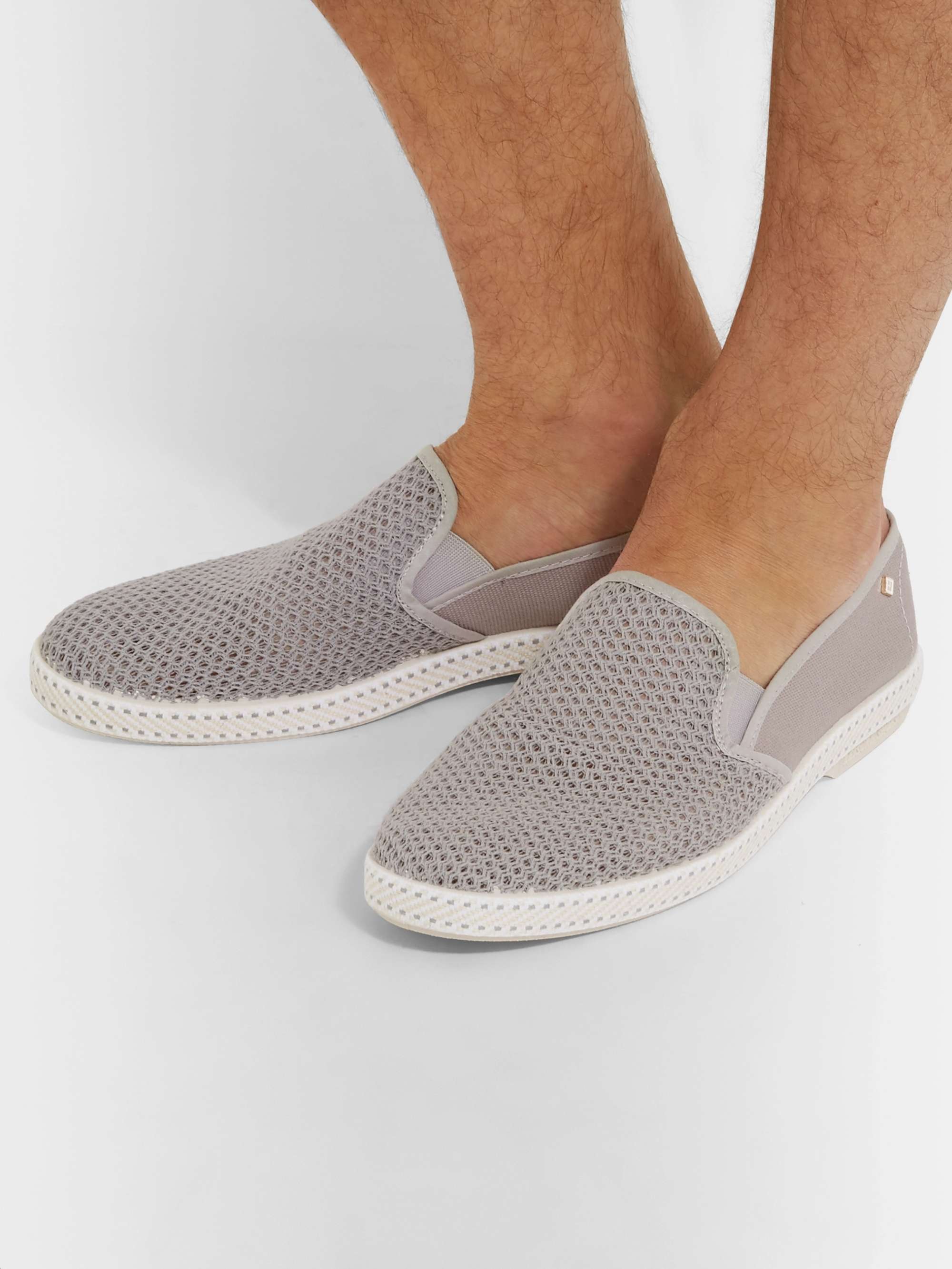 RIVIERAS Cotton-Mesh and Canvas Espadrilles